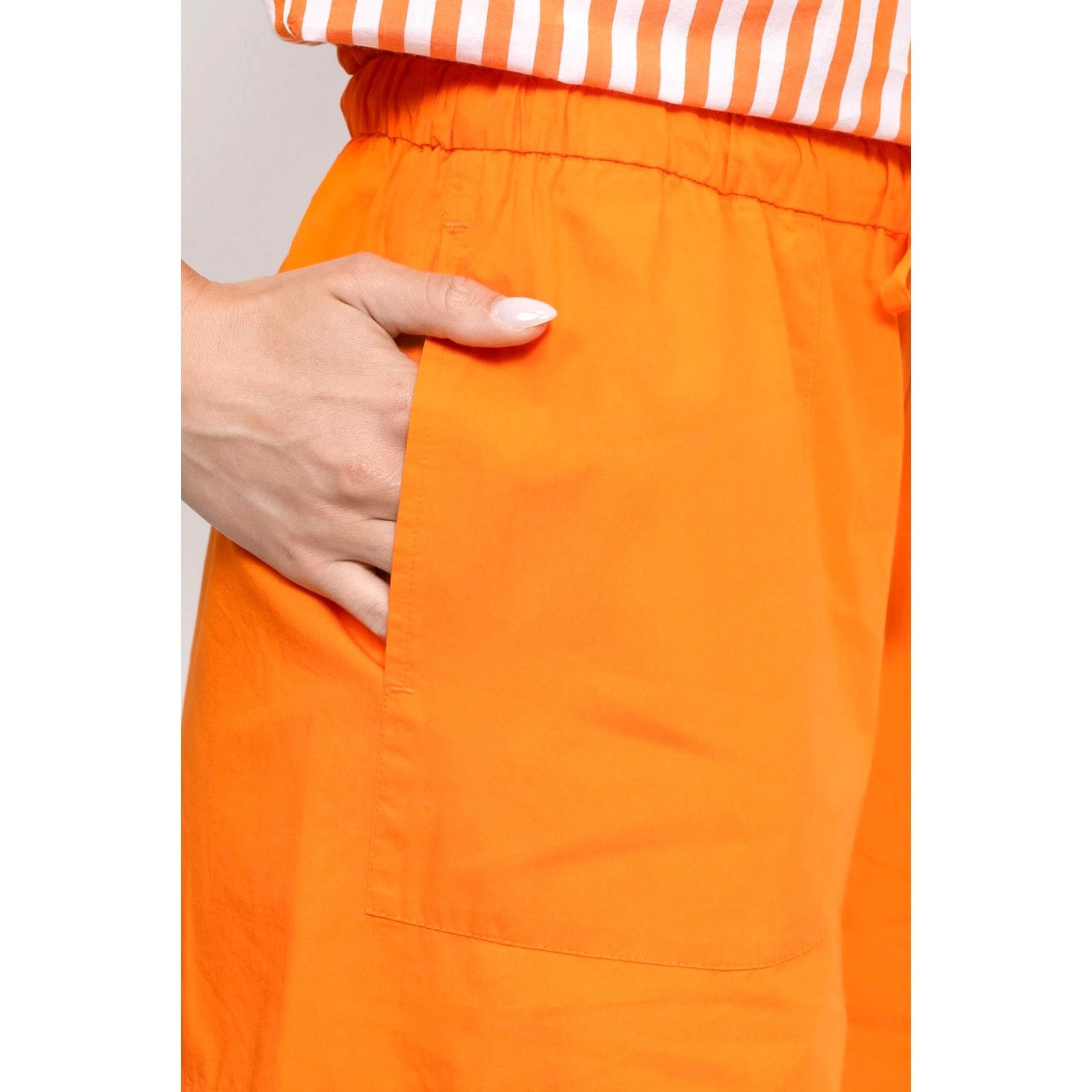 PIOMBO Piombo Drawstring Cotton Shorts with Pockets Orange size L Size 32" / US 10 / IT 46 - 5 Thumbnail