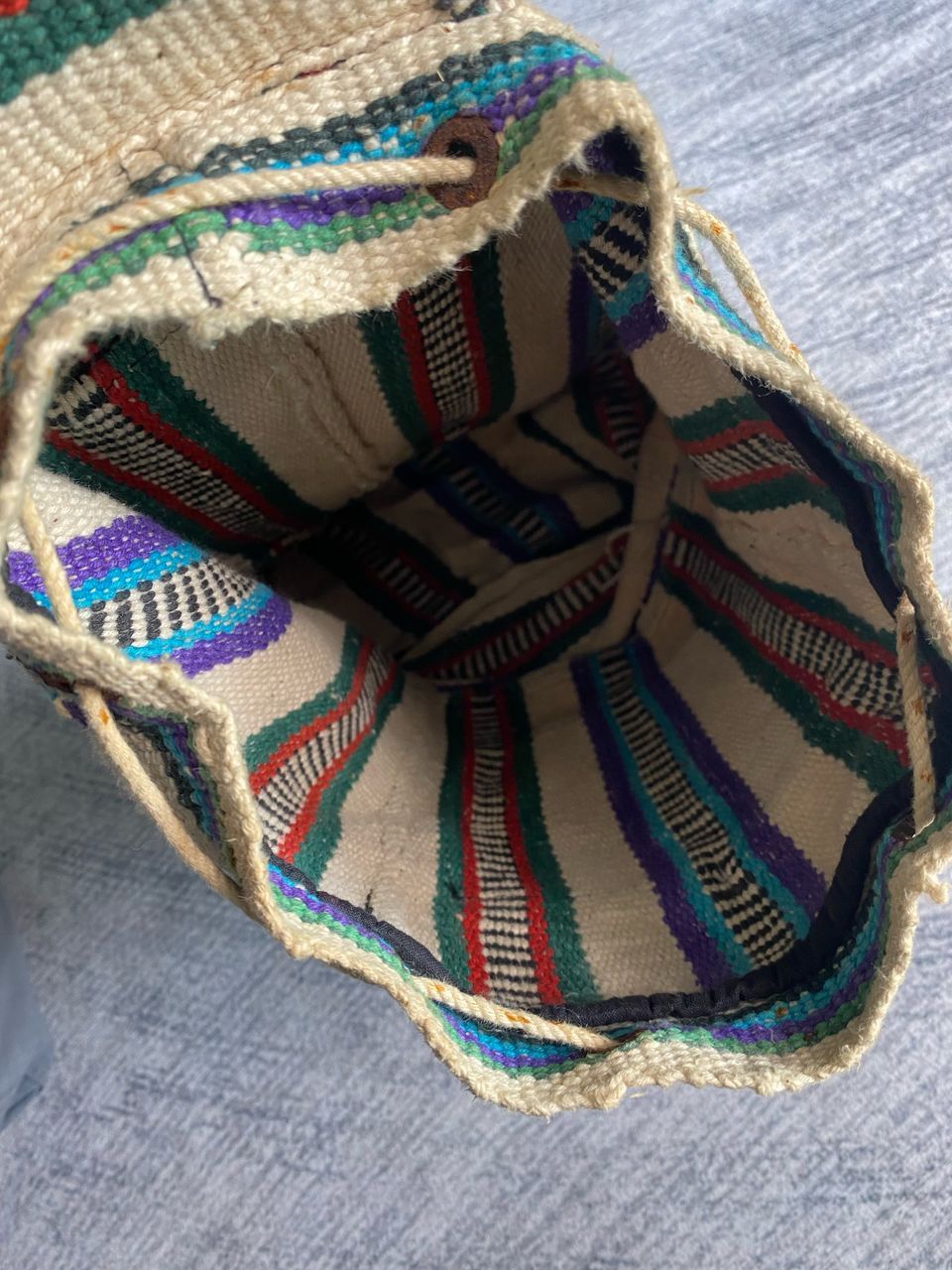 Vintage Mexican Boho Hippie Drawstring Backpack Size ONE SIZE - 7 Thumbnail