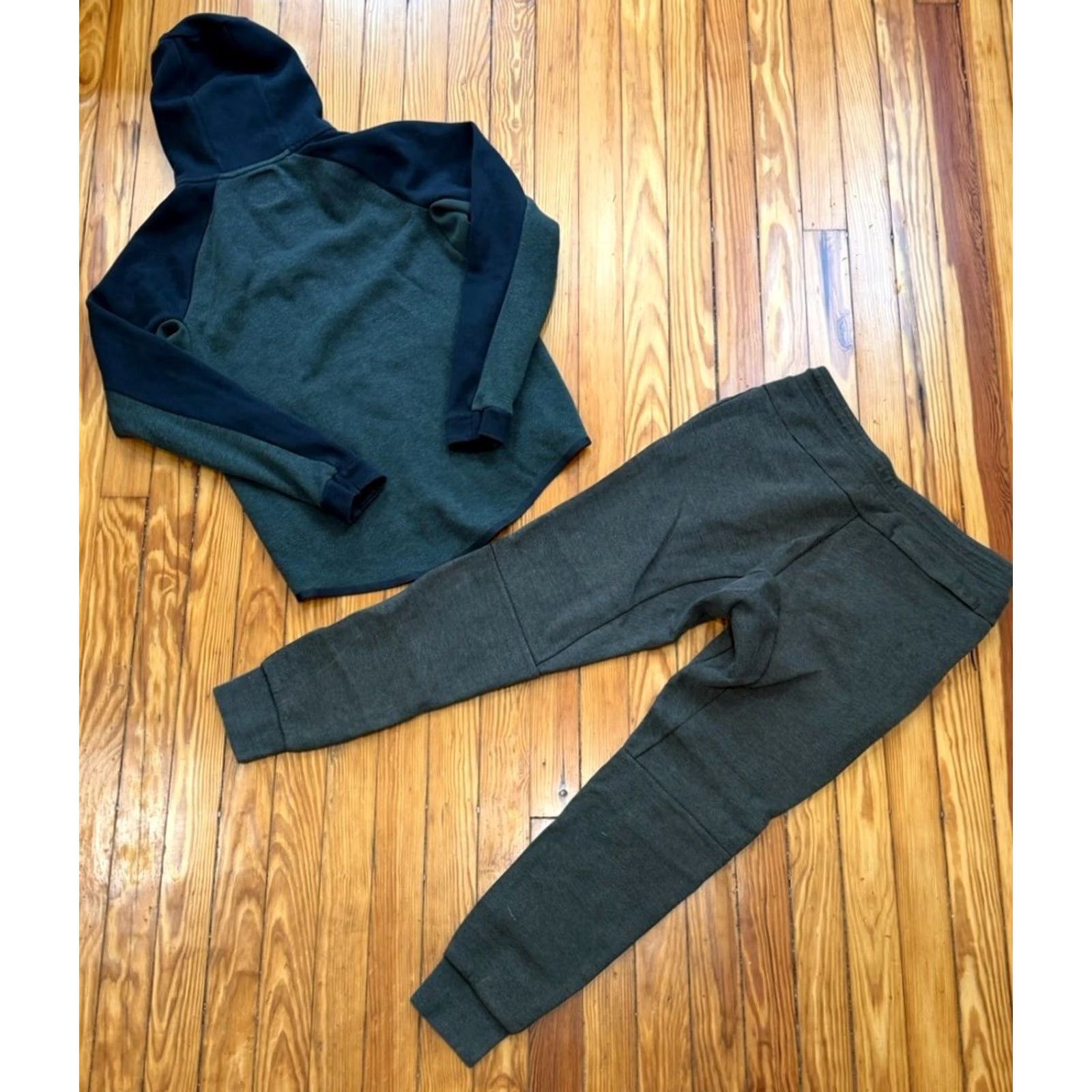 Nike Nike Tracksuit Green Sweatsuit Men’s S/M Fleece Zip Set Size US 29 - 2 Thumbnail