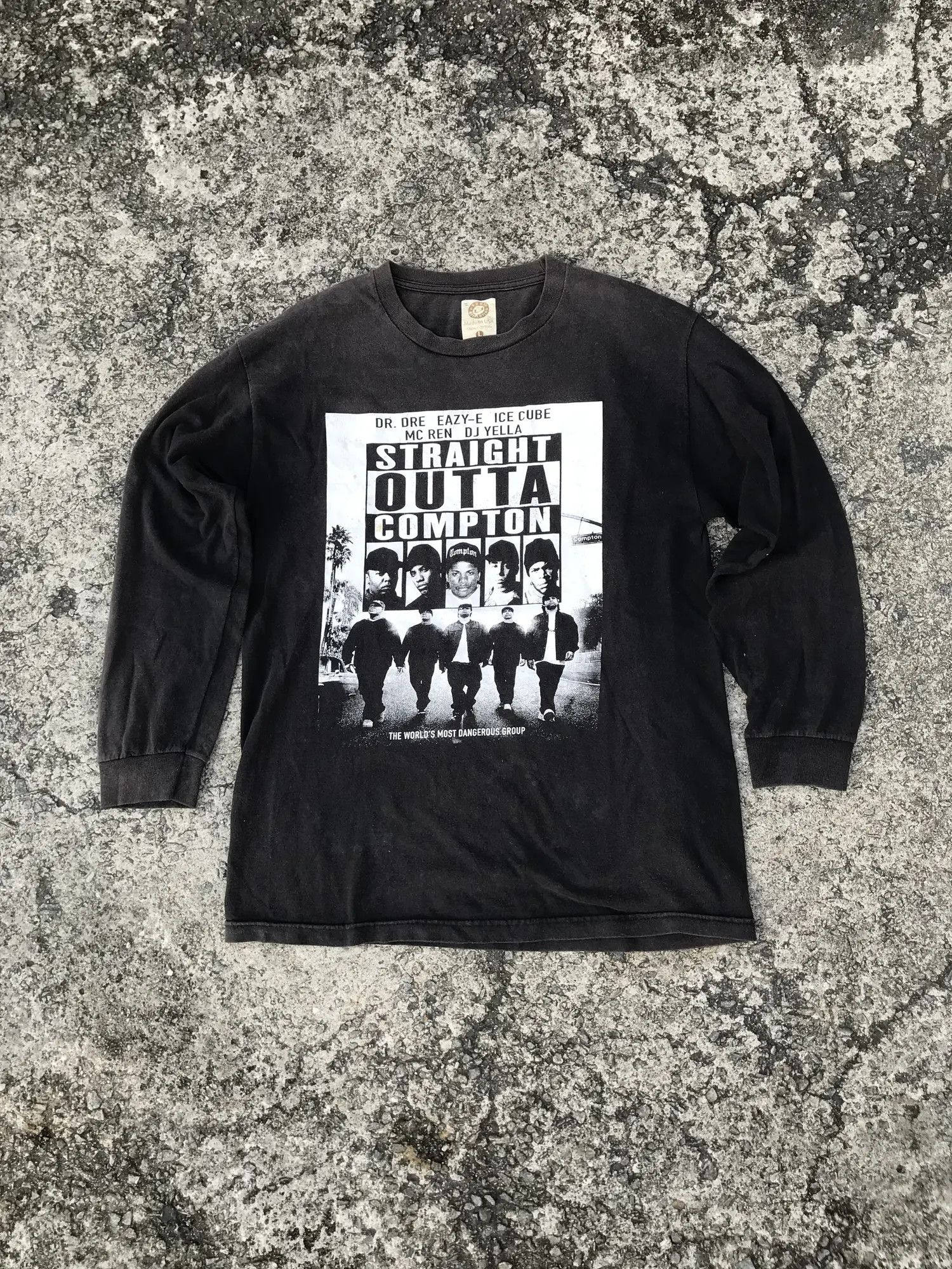 Vintage NWA Eazy-E Snoop Ice Cube Sun Faded Tee Size US L / EU 52-54 / 3 - 2 Thumbnail