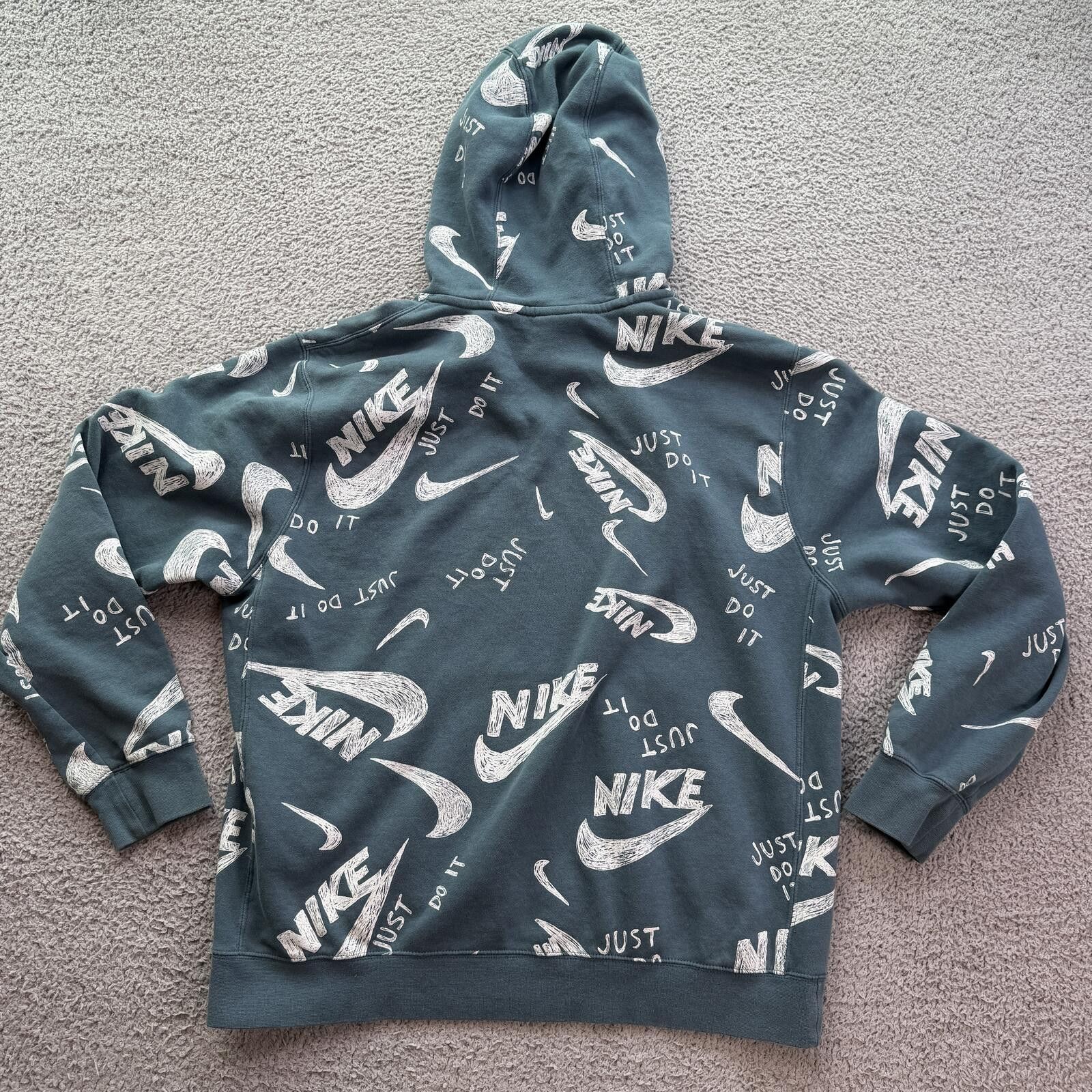 Nike Nike Just Do It Hoodie Teal Green Pullover Swoosh Sweatshirt Size US L / EU 52-54 / 3 - 2 Thumbnail