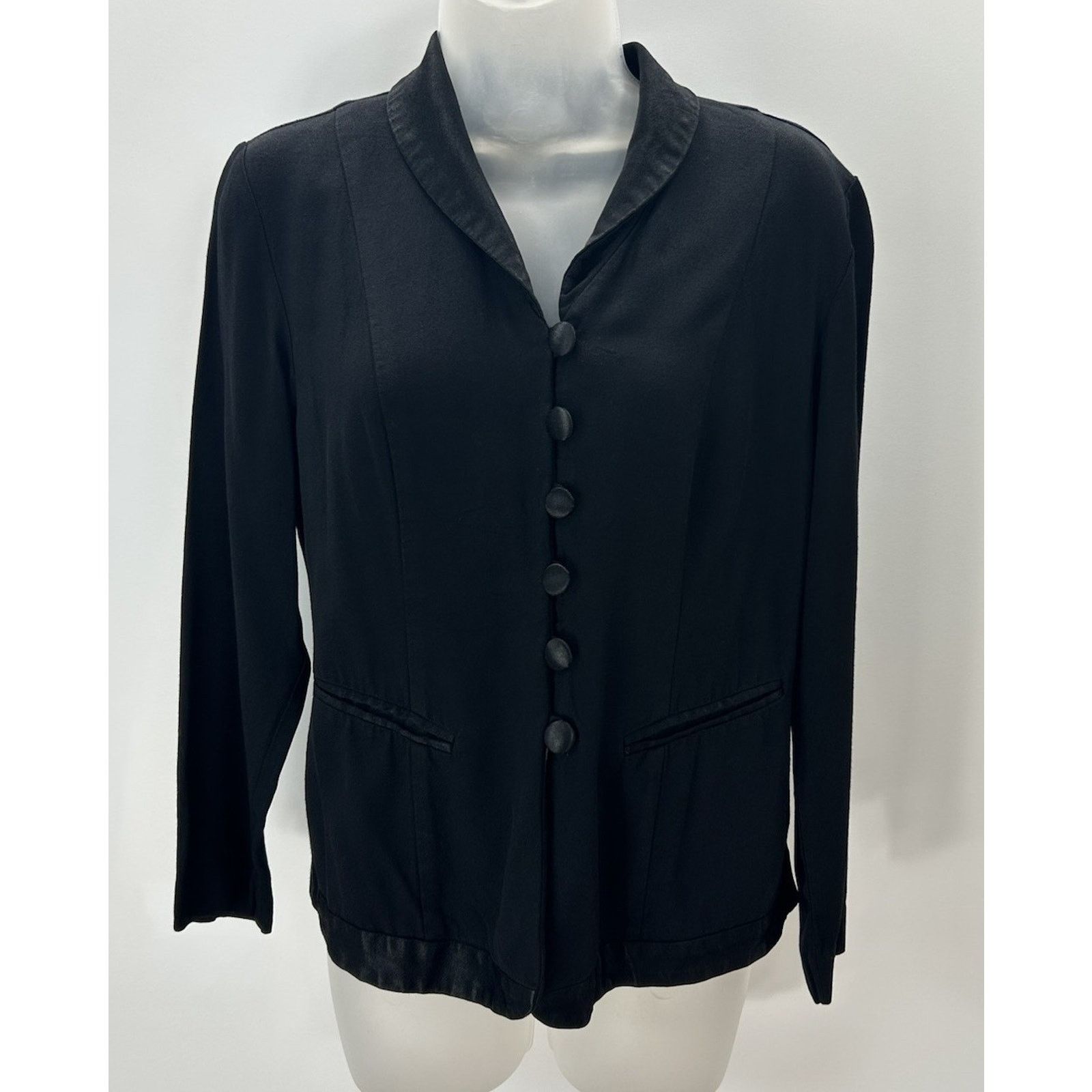Other STUDIO I petite Black Blazer Top Sz 8 PM Black buttons Size M / US 6-8 / IT 42-44 - 1 Thumbnail