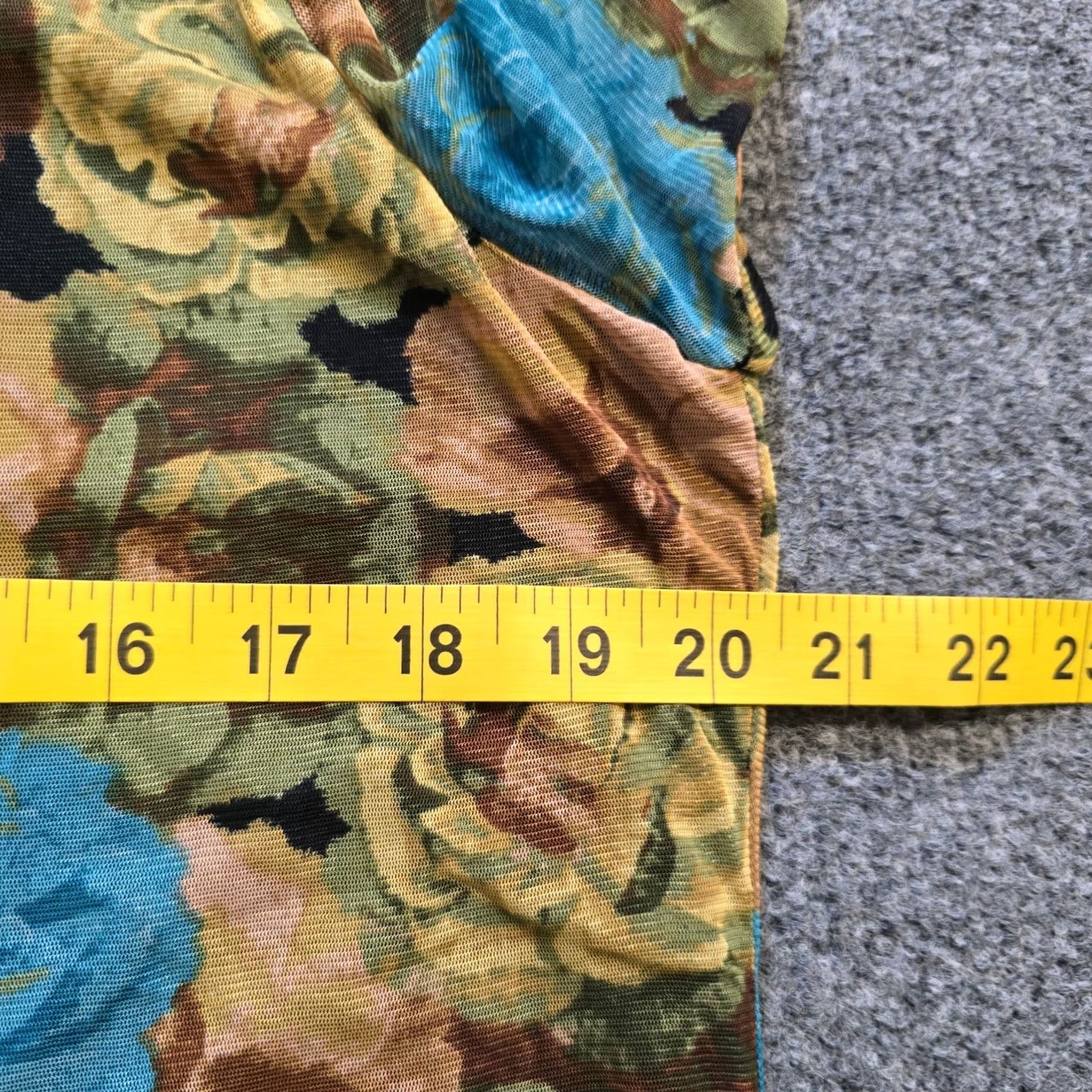 Vintage Jane Delancey Top Womens Size XL Yellow Blue Floral Sheer Stretch Button Casual Blouse Size XL / US 12-14 / IT 48-50 - 6 Thumbnail