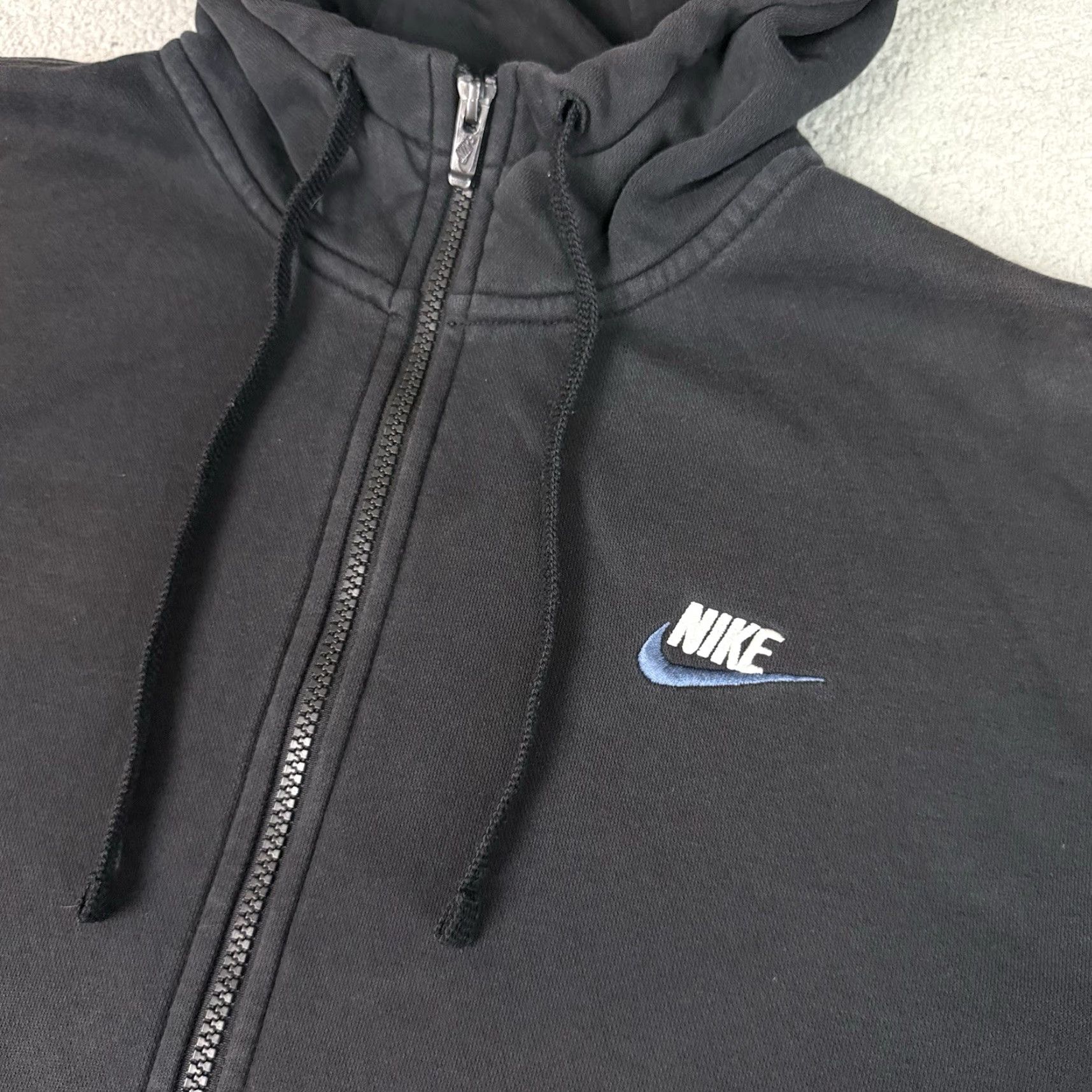 Nike Nike Hoodie Adult Medium Black Blue Sportswear Club Zip Sweatshirt Distressed M Size US M / EU 48-50 / 2 - 3 Thumbnail