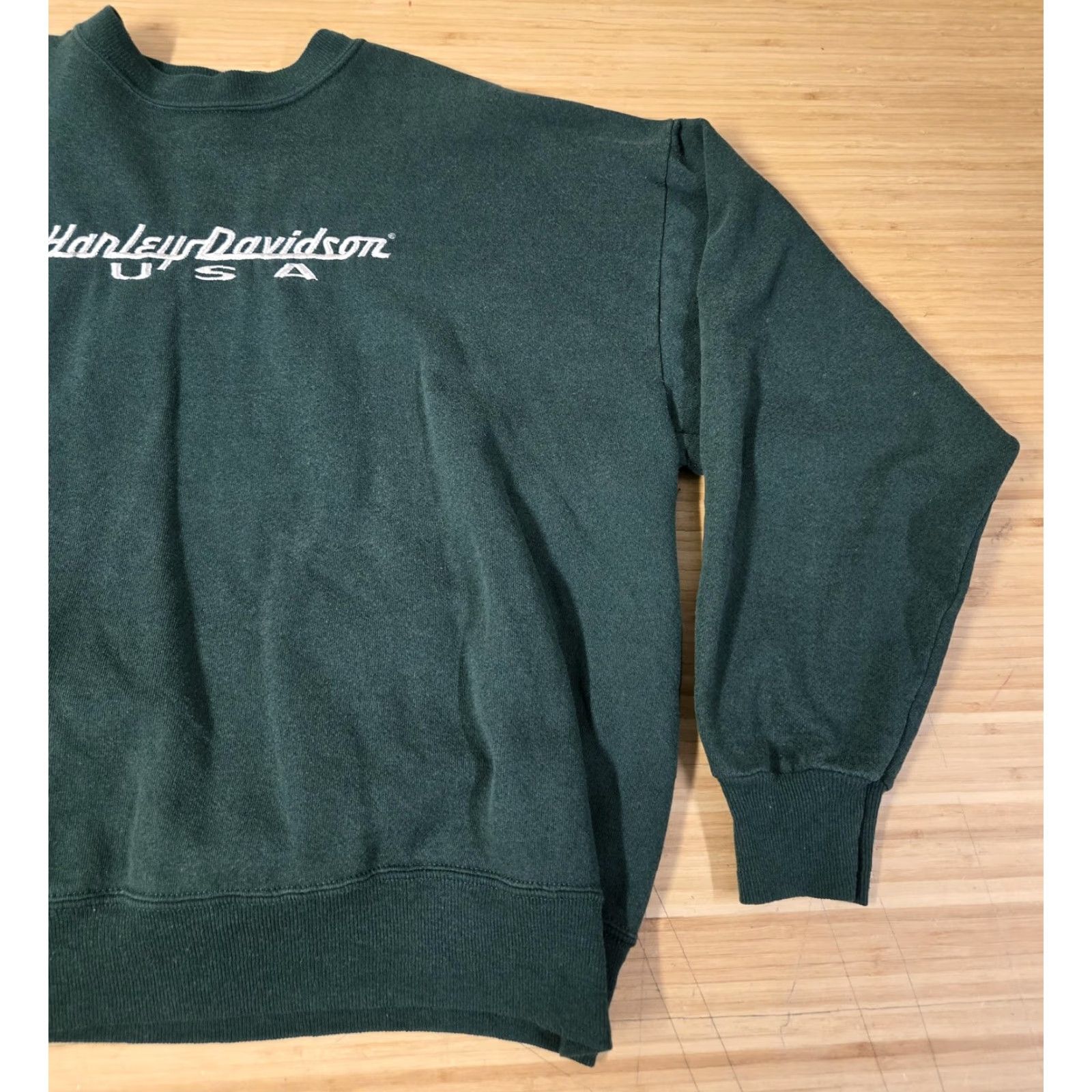 Harley Davidson VINTAGE Harley-Davidson Sweatshirt Mens XL Green Crewneck Pullover Made USA 90s Size US XL / EU 56 / 4 - 2 Thumbnail