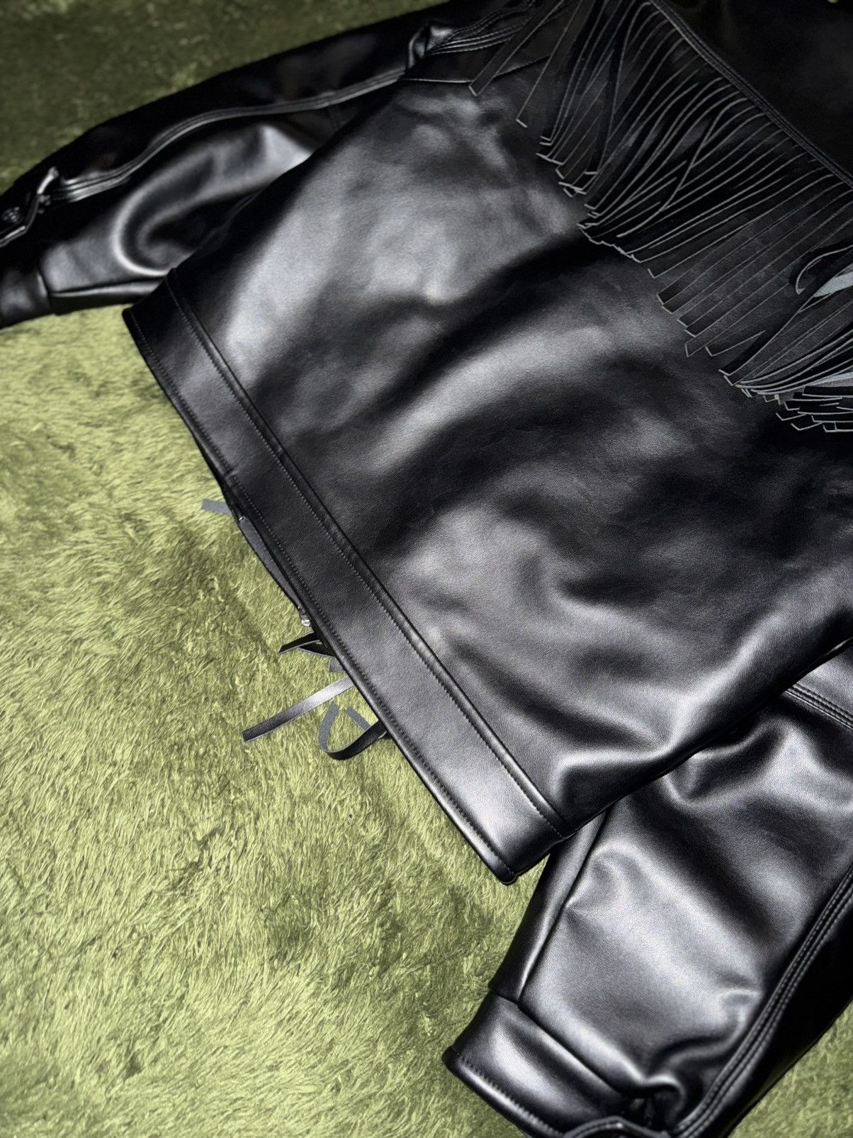 House of Sunny [XS] House of Sunny Cropped Fringe Faux Leather Jacket Black Size XS / US 0-2 / IT 36-38 - 11 Thumbnail