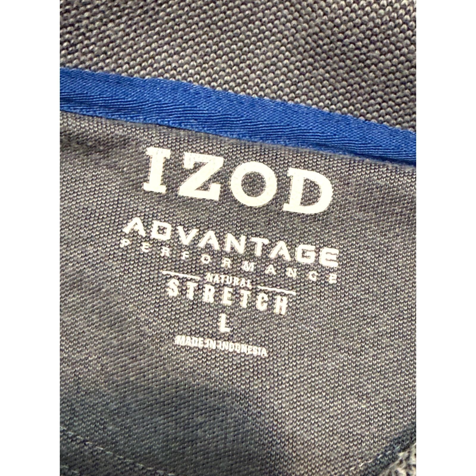 Izod IZOD Advantage Shirt, Men's Large, Gray Striped, Natural Stretch Performance Shirt Polo Short Sleeve Casual Golf Size US L / EU 52-54 / 3 - 5 Thumbnail
