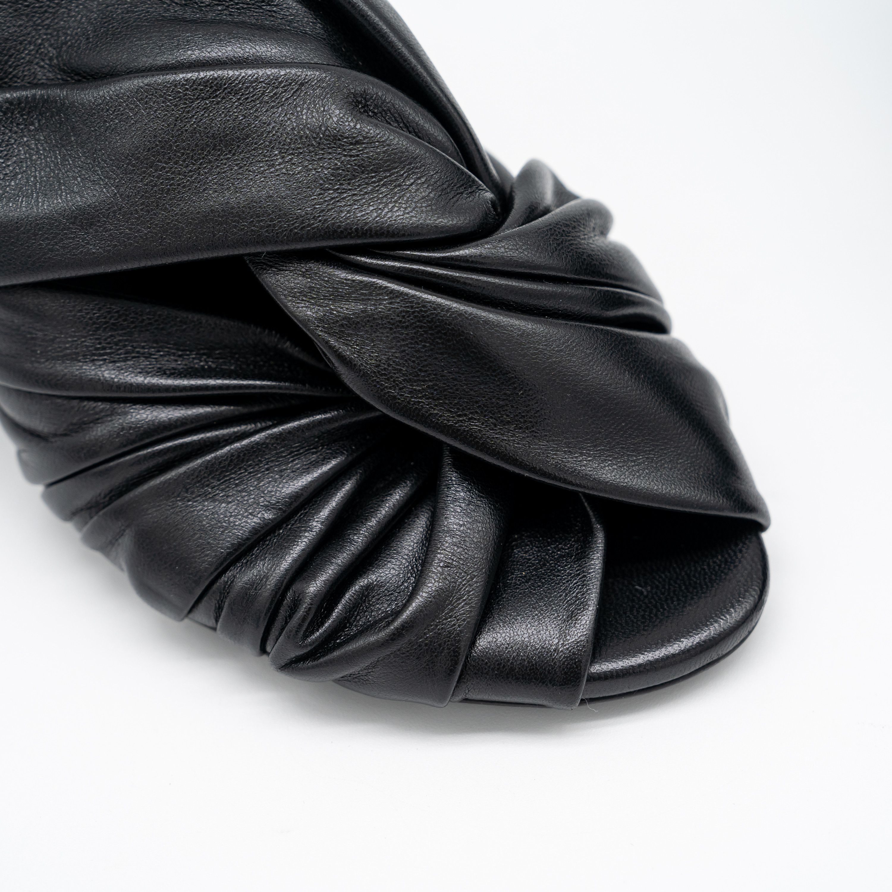 Givenchy Givenchy Show Twist Heels Mules Black Leather Size US 10 / IT 40 - 7 Thumbnail