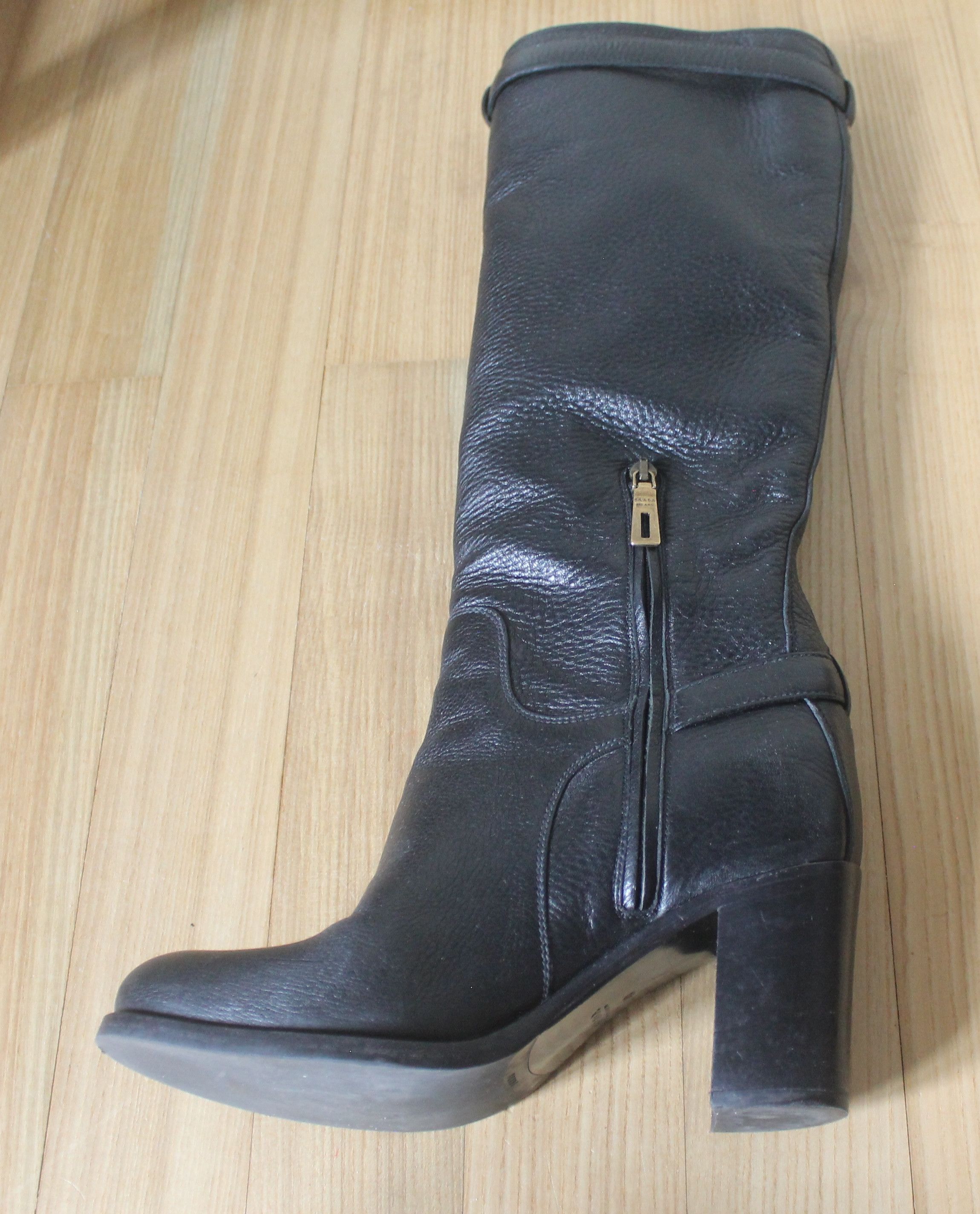 Prada Prada Black High Leather Boots Size US 9 / IT 39 - 9 Thumbnail