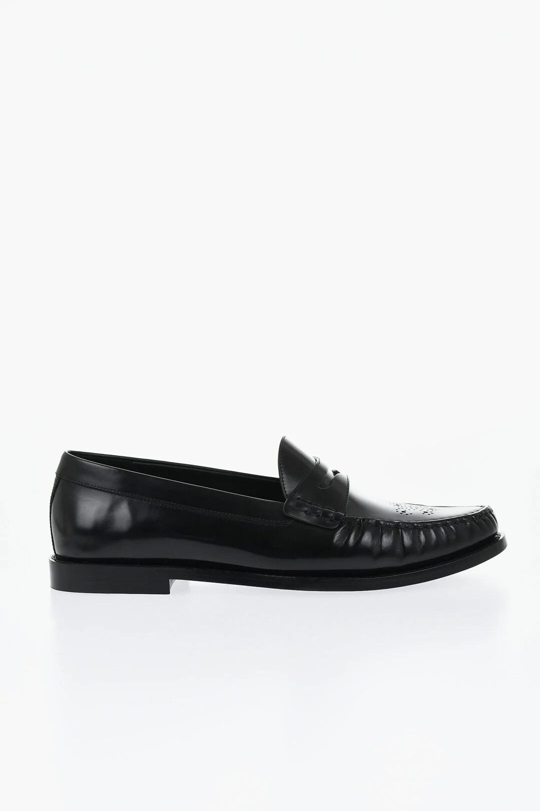 Celine og1mm0426 Brushed-Leather Penny Moccasins in Black Size US 8 / EU 41 - 1 Thumbnail