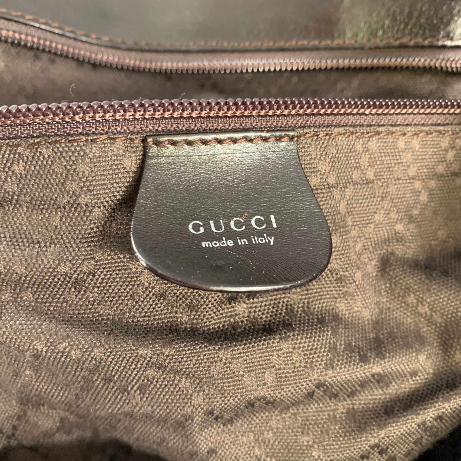 Gucci GUCCI Brown Leather Trim Nylon Weekender Bag Size ONE SIZE - 12 Thumbnail
