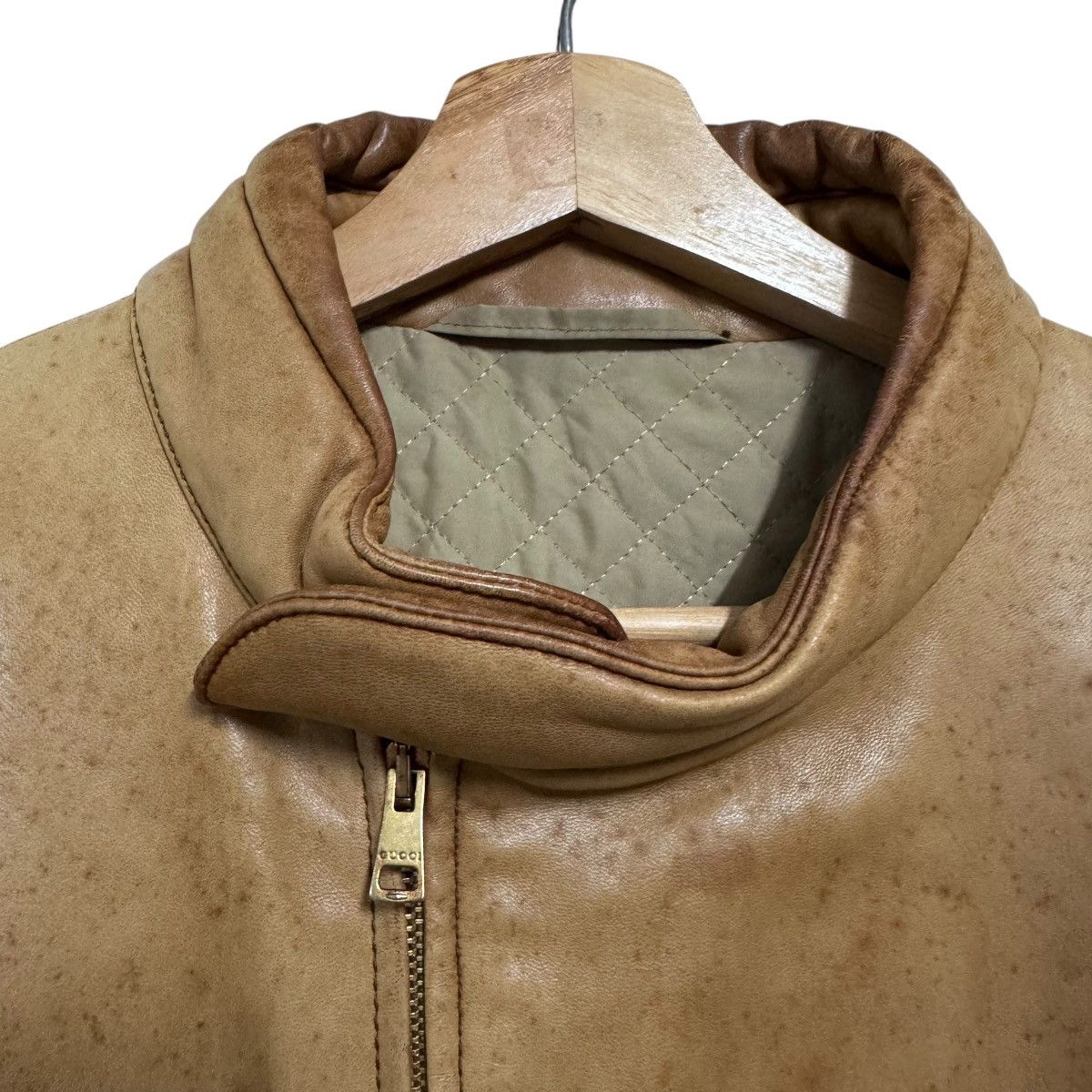 Gucci Gucci By Tom Ford Leather Moto Jacket Patina Size US M / EU 48-50 / 2 - 4 Thumbnail