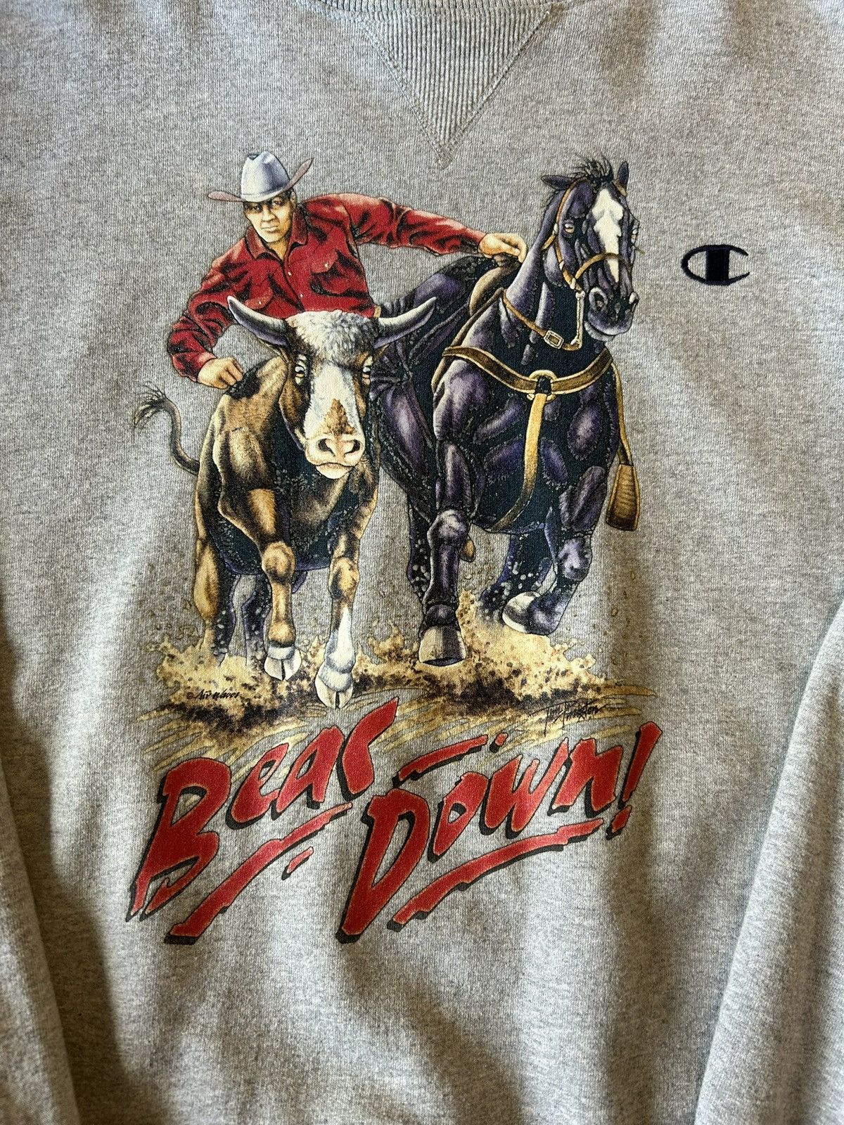 Champion Vintage Y2K “Bear Down” Champion Gray Sweatshirt Size US L / EU 52-54 / 3 - 2 Thumbnail