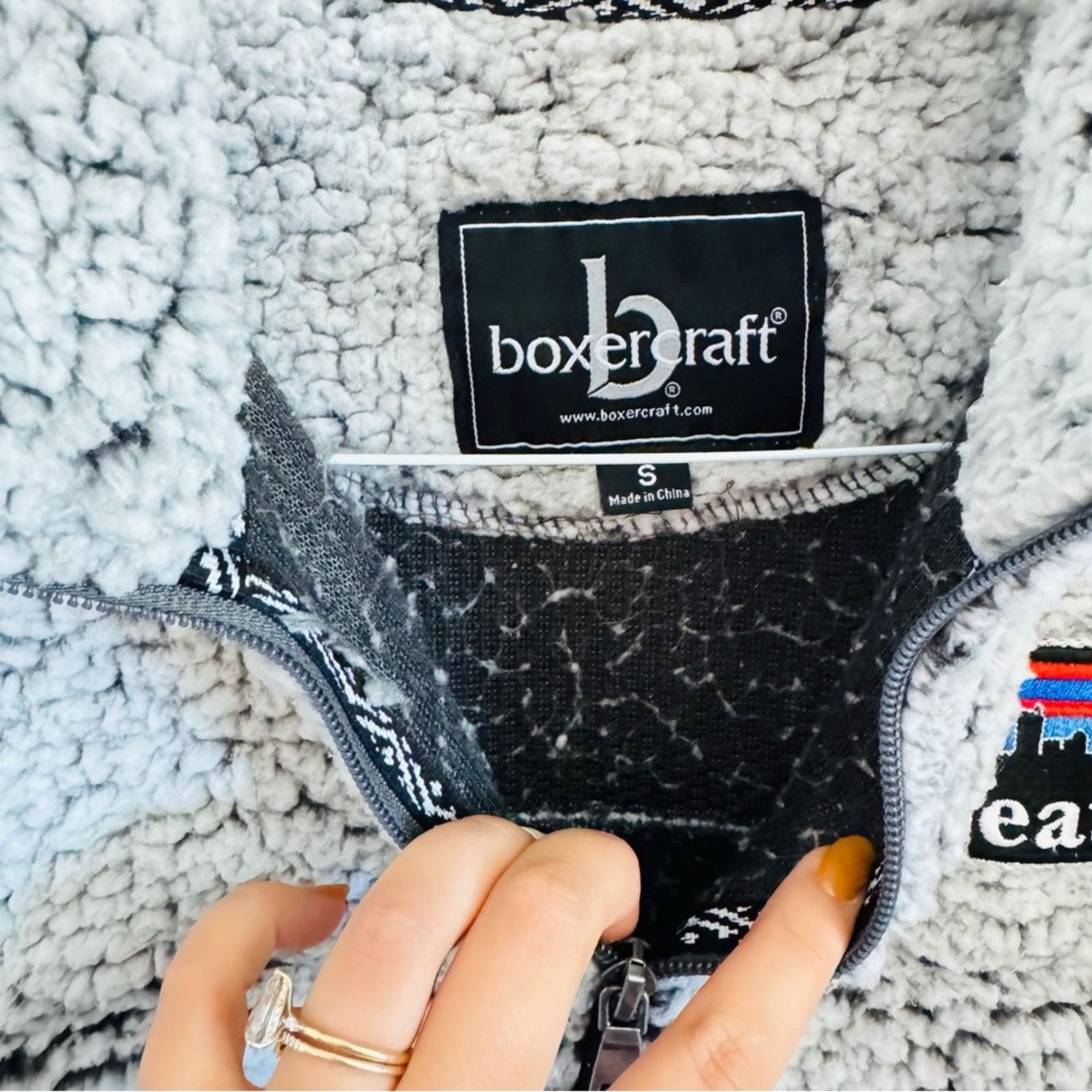 Satta SEATTLE Space Needle Grey Gray Sherpa Zip Sweater Sweatshirt Size S / US 4 / IT 40 - 8 Thumbnail