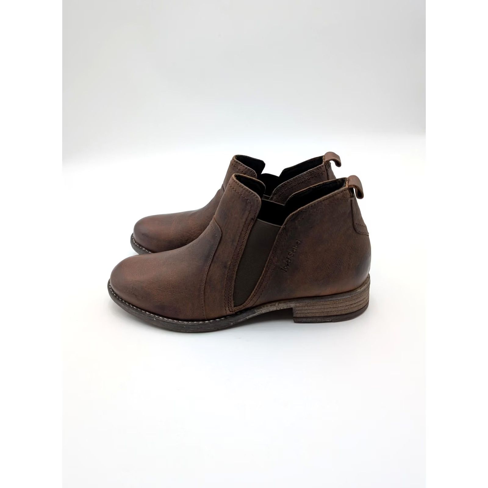 Vintage Josef Seibel Boots Womens Size 6.5 Brown Leather Chelsea Ankle Comfort Booties Shoes Size US 7 / IT 37 - 2 Thumbnail