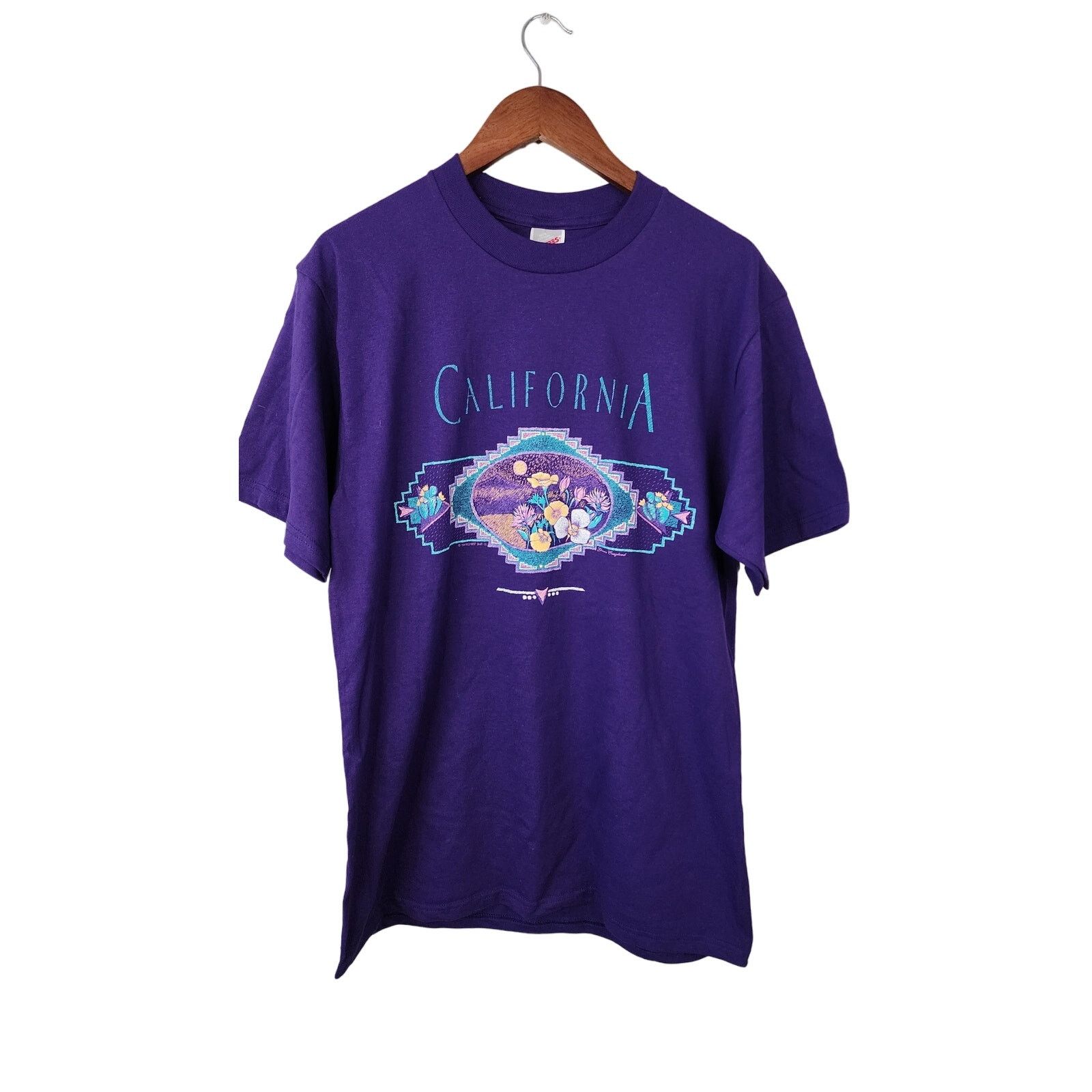 Jerzees Vintage California Flower Shirt Tee T-shirt VTG 90s Large Size US L / EU 52-54 / 3 - 1 Thumbnail