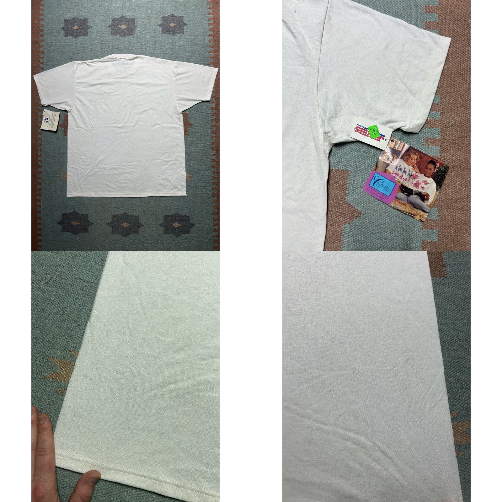 Jerzees VINTAGE 80s Jerzees T-Shirt White Grunge Deadstock NWT XXL Men Shirt Size US XXL / EU 58 / 5 - 8 Thumbnail
