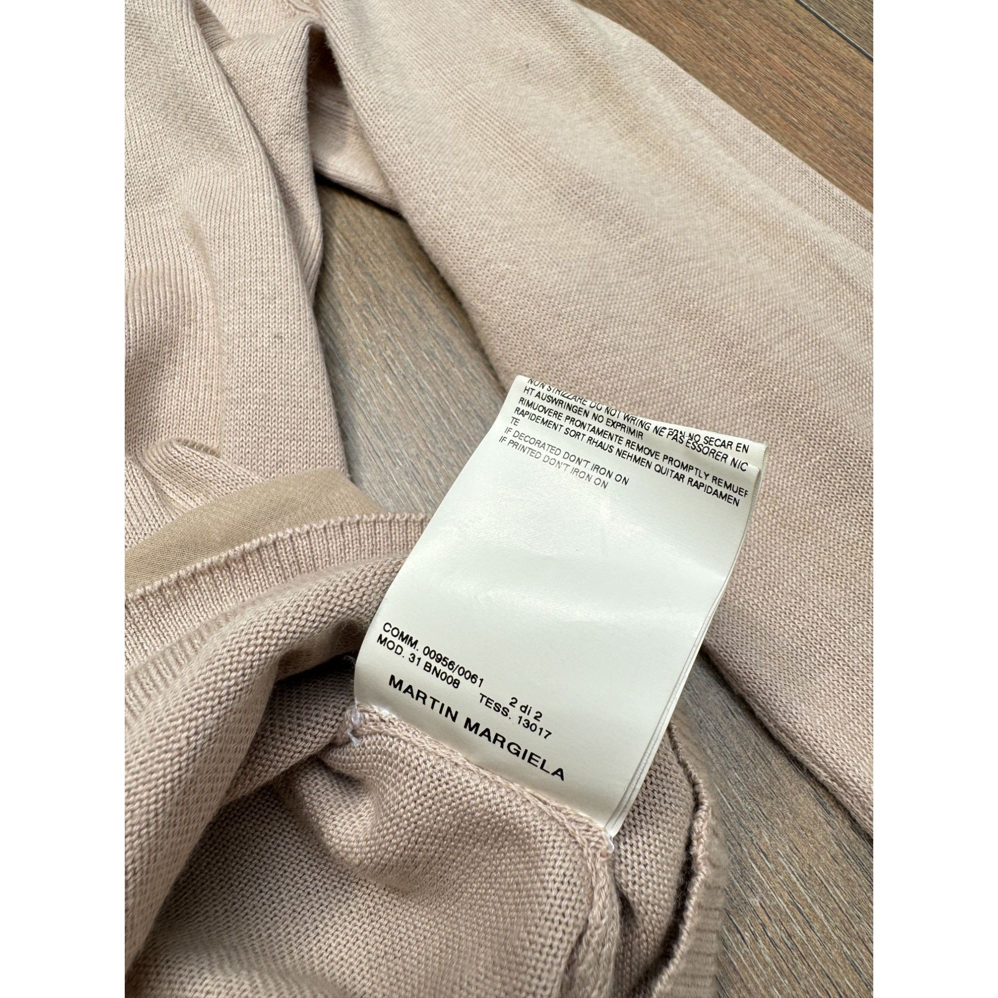 Maison Margiela SS 2006 Beige Sheer-Trimmed Cardigan Size L / US 10 / IT 46 - 4 Thumbnail