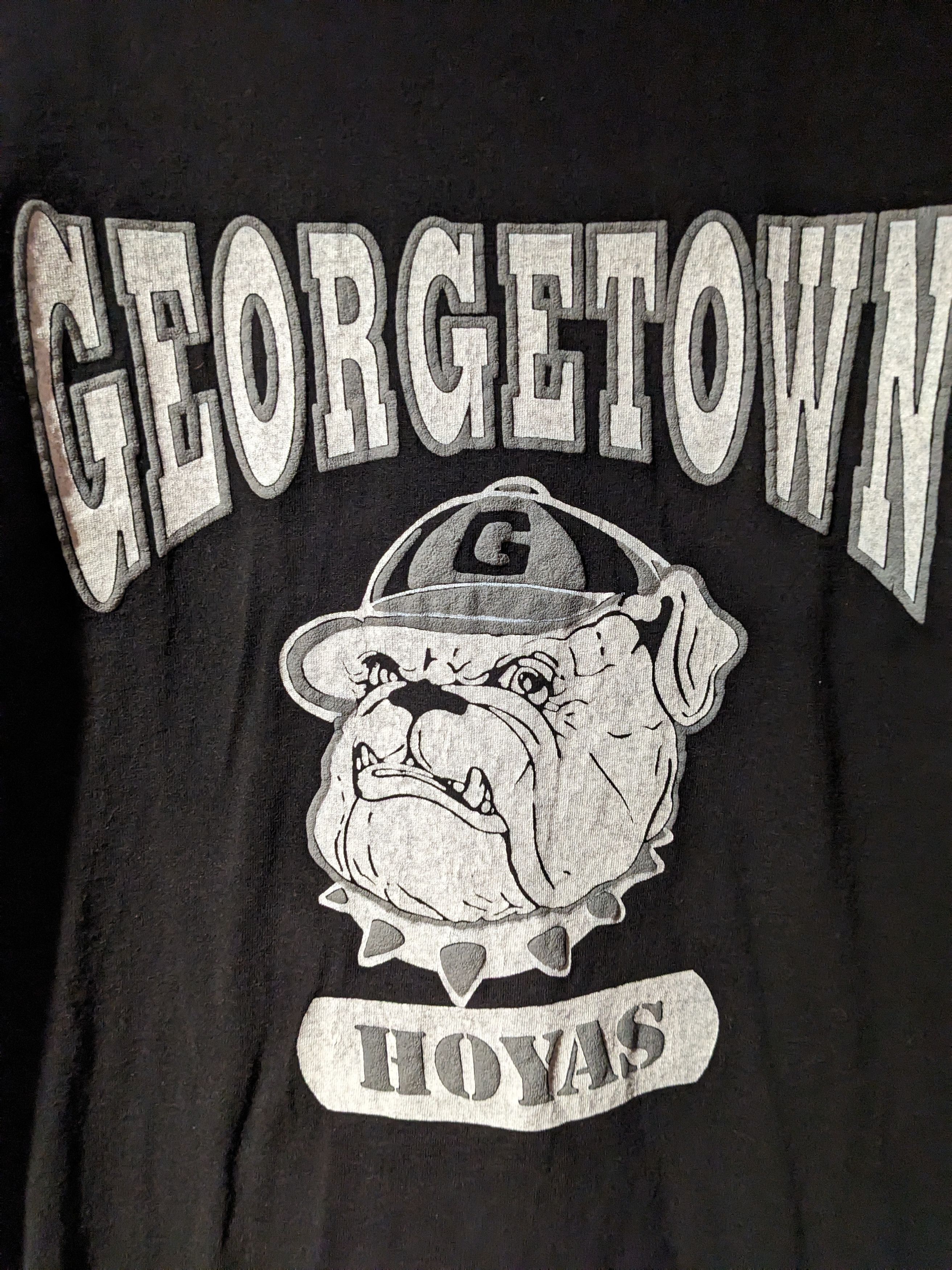 NCAA Vintage 90s Georgetown Bulldogs Hoyas College T-Shirt Size US XXL / EU 58 / 5 - 2 Thumbnail