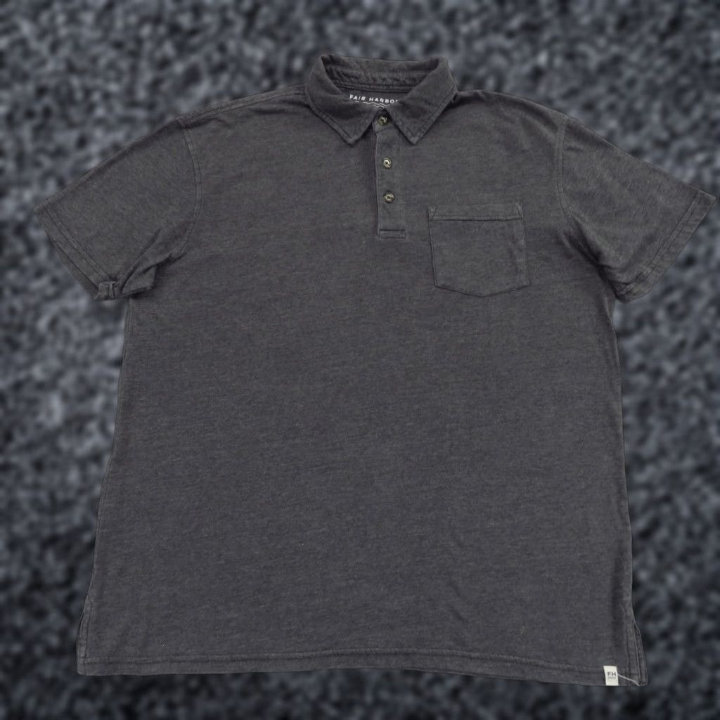 Vintage Fair Harbor Polo Shirt Mens Large Grey Charcoal Heather Short Sleeve Surf Beach Size US L / EU 52-54 / 3 - 1 Thumbnail