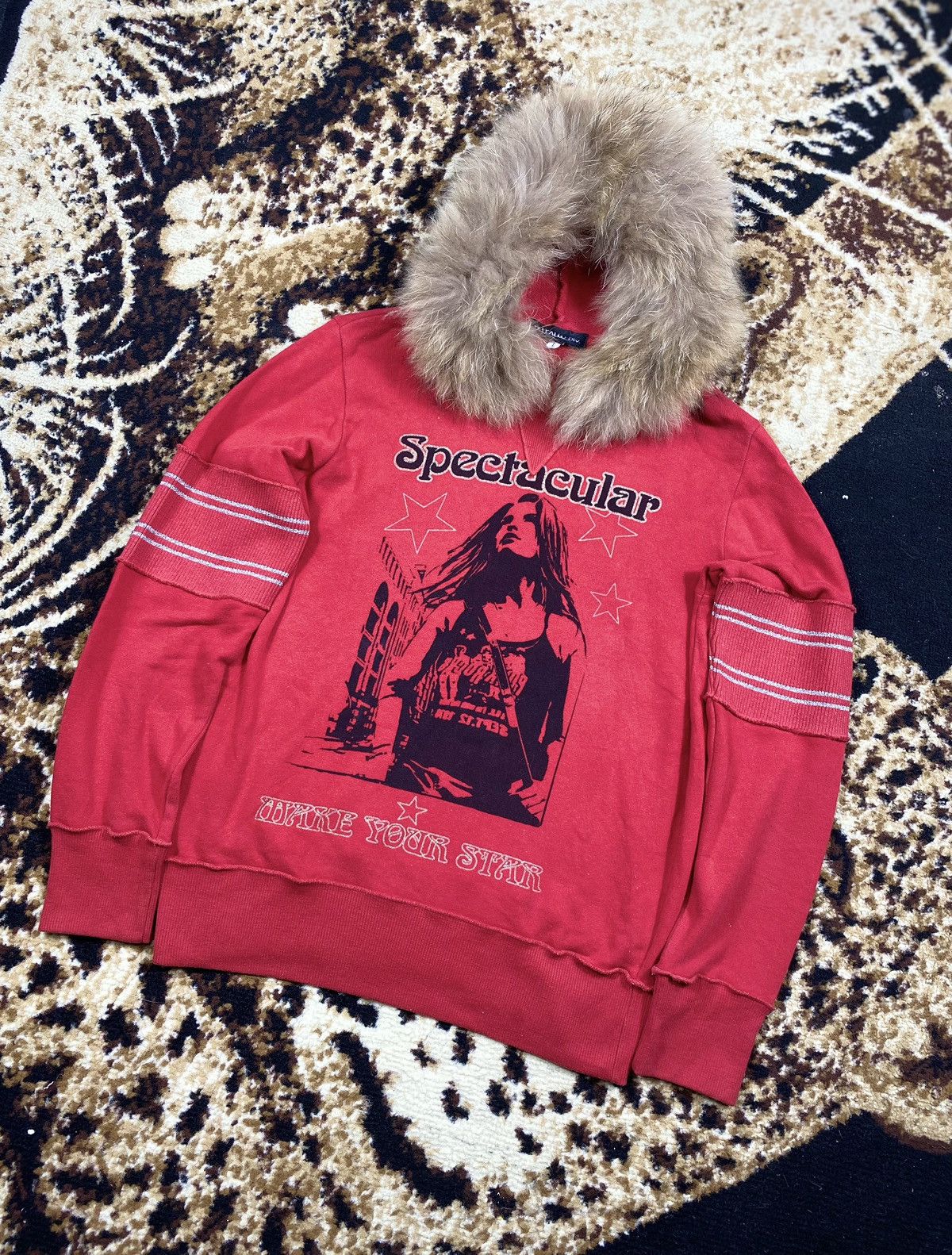 image of 14Th Addiction x Vintage Need Gone “” Elleallo Div.fur Hoodie Ifsixlgb Style in Red (Size Small)