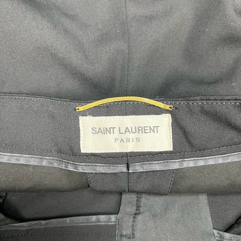 Saint Laurent Paris Saint Laurent ParisBlack straight-leg cuffed suit pants 25 Size 35" - 3 Thumbnail