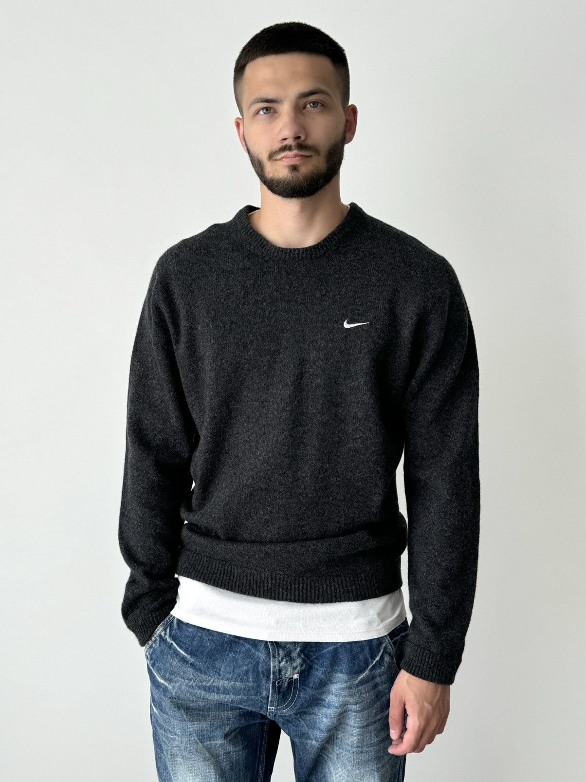 Nike × Vintage Vintage 00s Nike Golf Wool Black Sweater Size US M / EU 48-50 / 2 - 1 Thumbnail