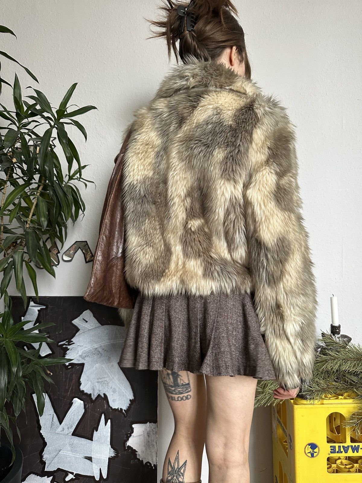 Japanese Brand Lipsy Gorgeous Faux Fur Coat Cropped Jacket Coquette Style Size L / US 10 / IT 46 - 6 Thumbnail