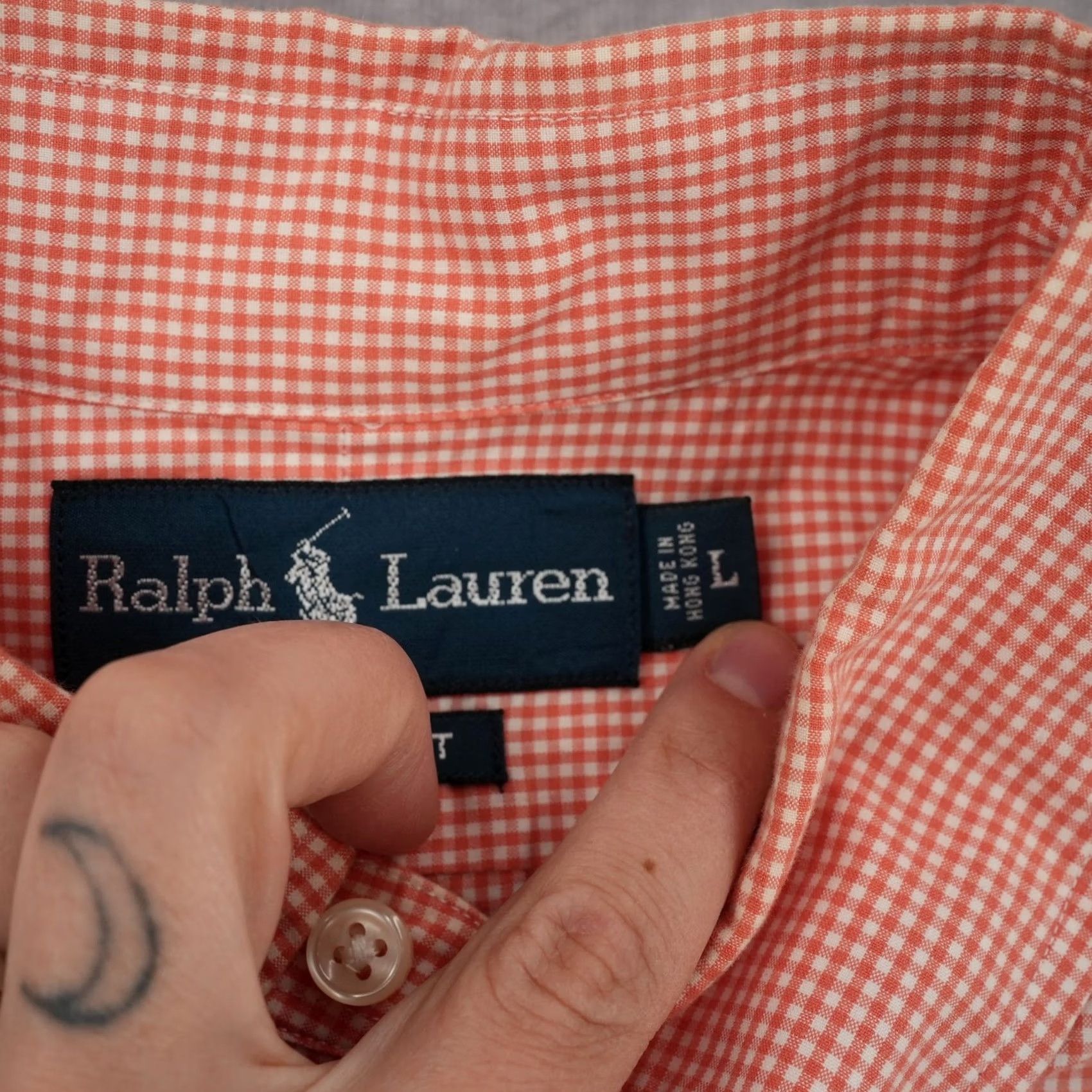Ralph Lauren Ralph Lauren Button Down Shirt Men L Orange Gingham Classic Fit Long Sleeve Size US L / EU 52-54 / 3 - 4 Thumbnail