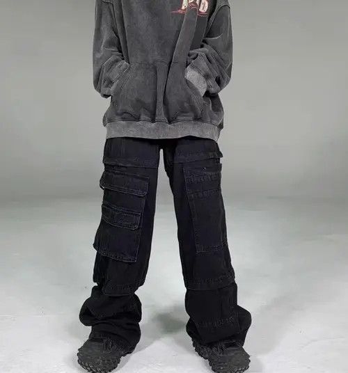 VIBE Industrial wash heavyweight cargo jeans with large pockets Size US 32 / EU 48 - 7 Thumbnail