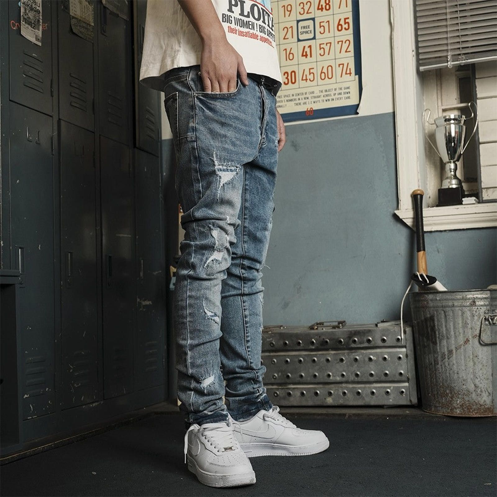 Jean × Vintage Stacked Vintage Jeans – Slim Fit, Embroidered Detail Size US 32 / EU 48 - 2 Thumbnail