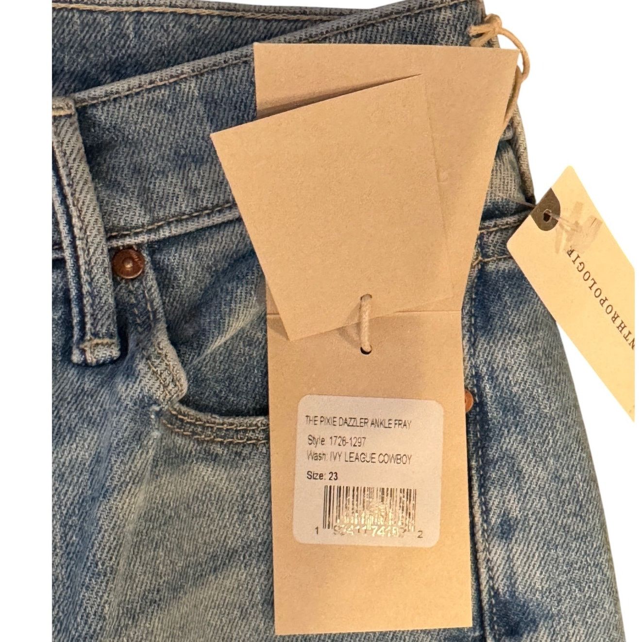 MOTHER NWT MOTHER The Pixie Dazzler Fray Hem Ankle Jeans Size 23 Size 23" - 10 Thumbnail