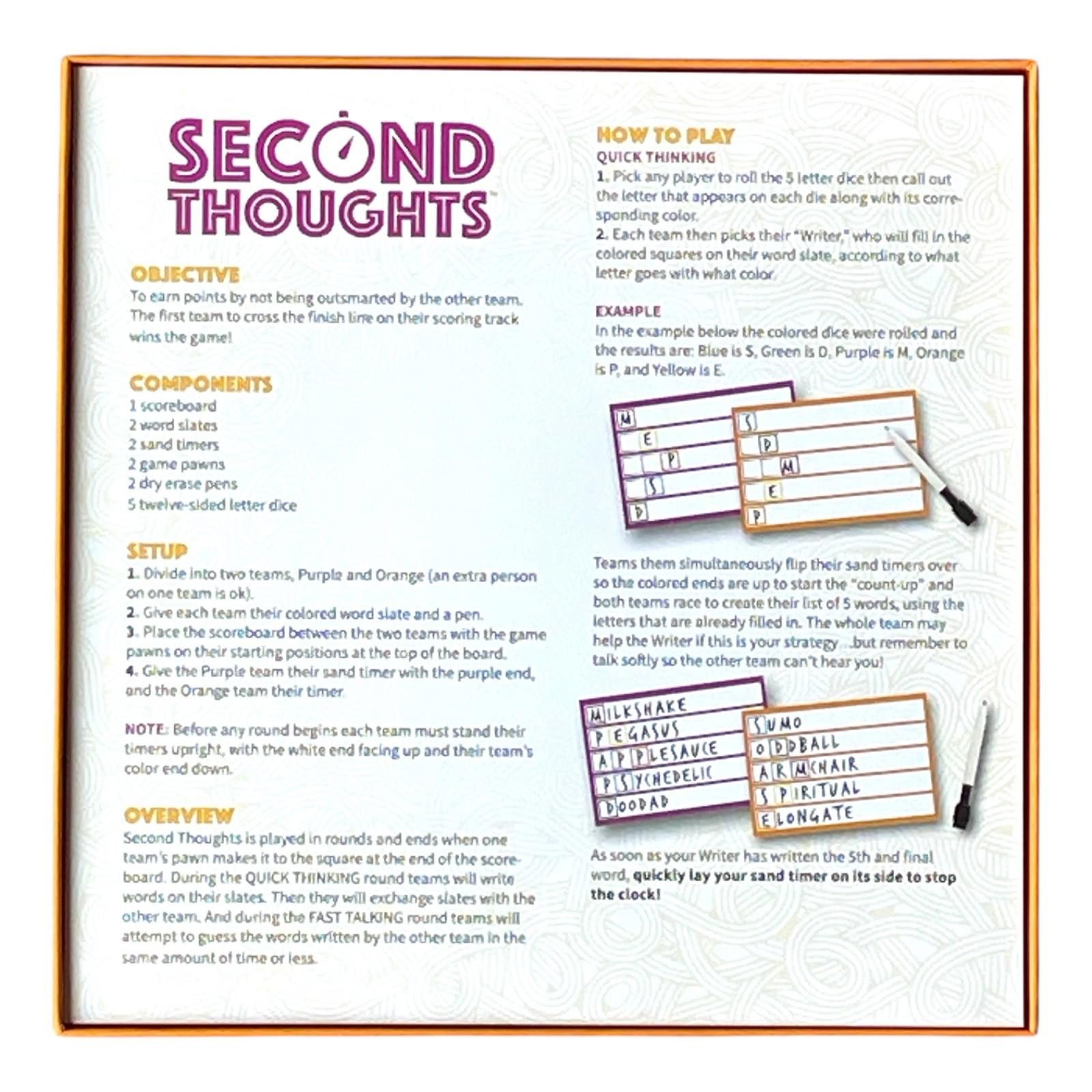 Other Second Thoughts Game Complete Excellent Condition Clean! Size ONE SIZE - 9 Thumbnail