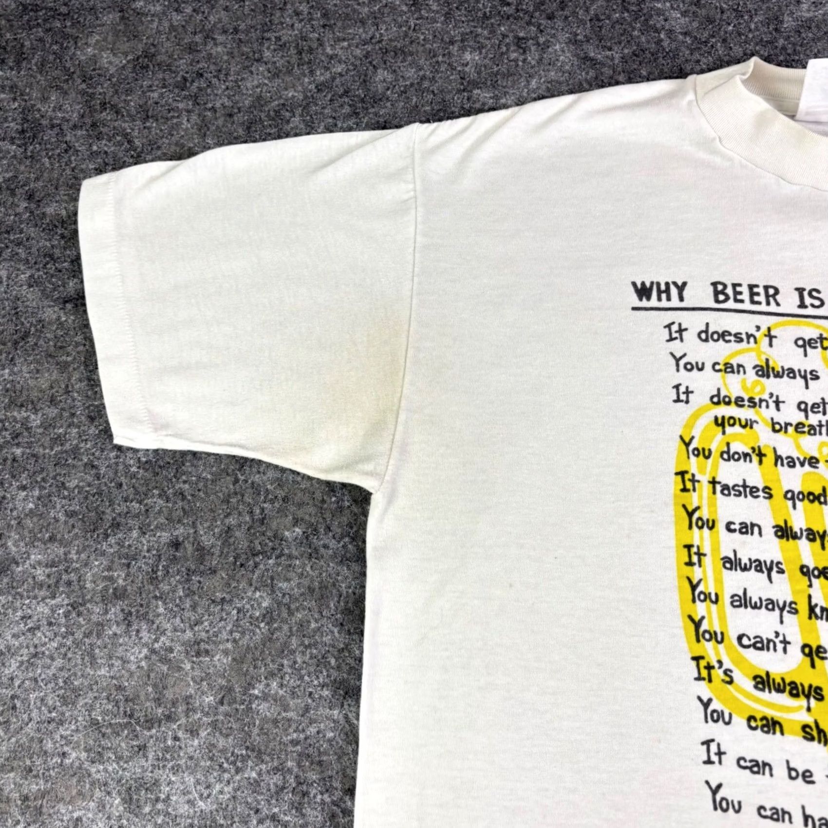 Vintage VINTAGE Tect Why Beer Is Better Than Women T-Shirt Large White Men Short Sleeve Graphic Tee 1990s Regular Cotton Blend Original Size L / US 10 / IT 46 - 6 Thumbnail