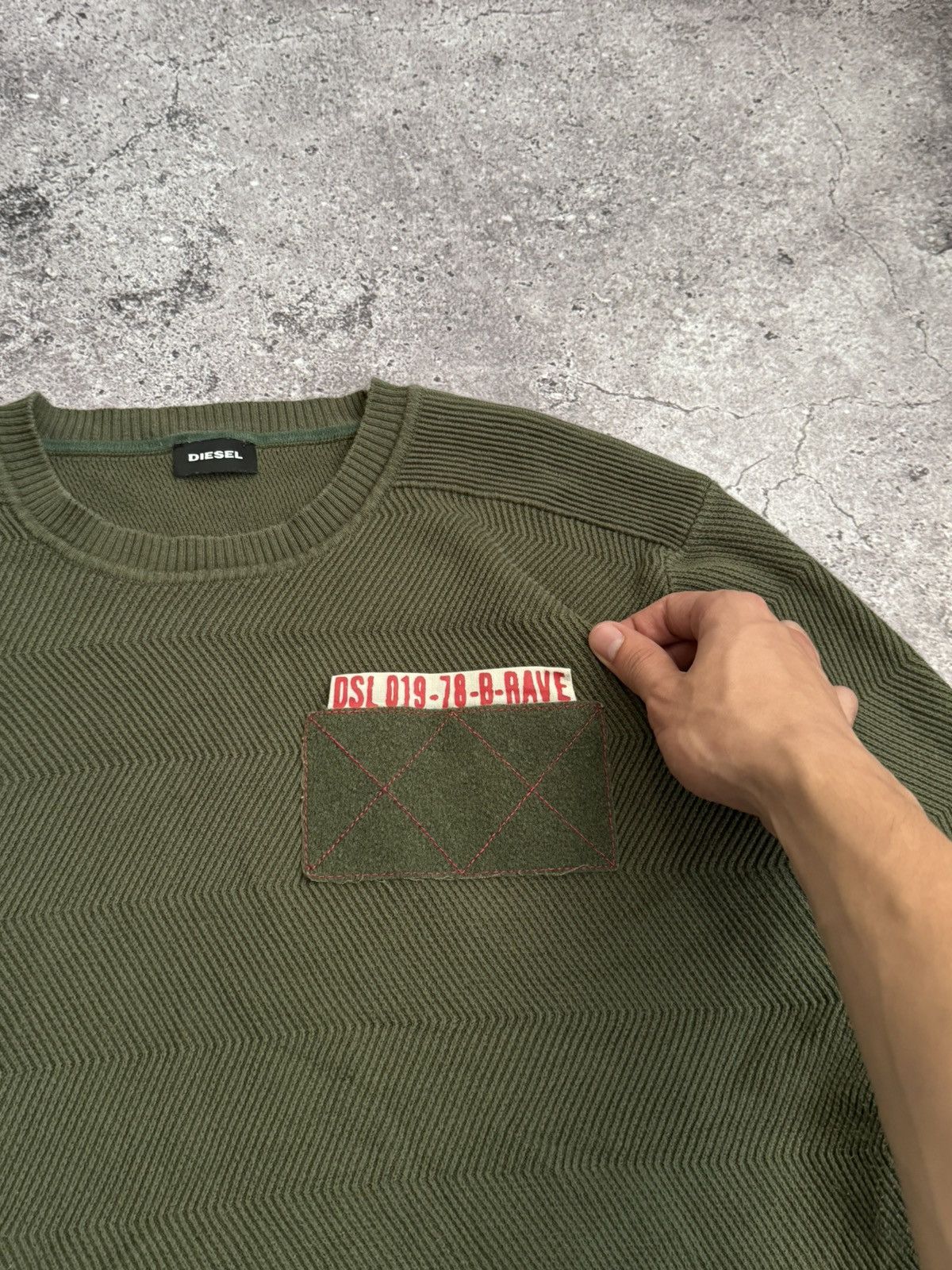 Diesel Vintage Diesel military style knitting sweater sweatshirt Size US XL / EU 56 / 4 - 4 Thumbnail