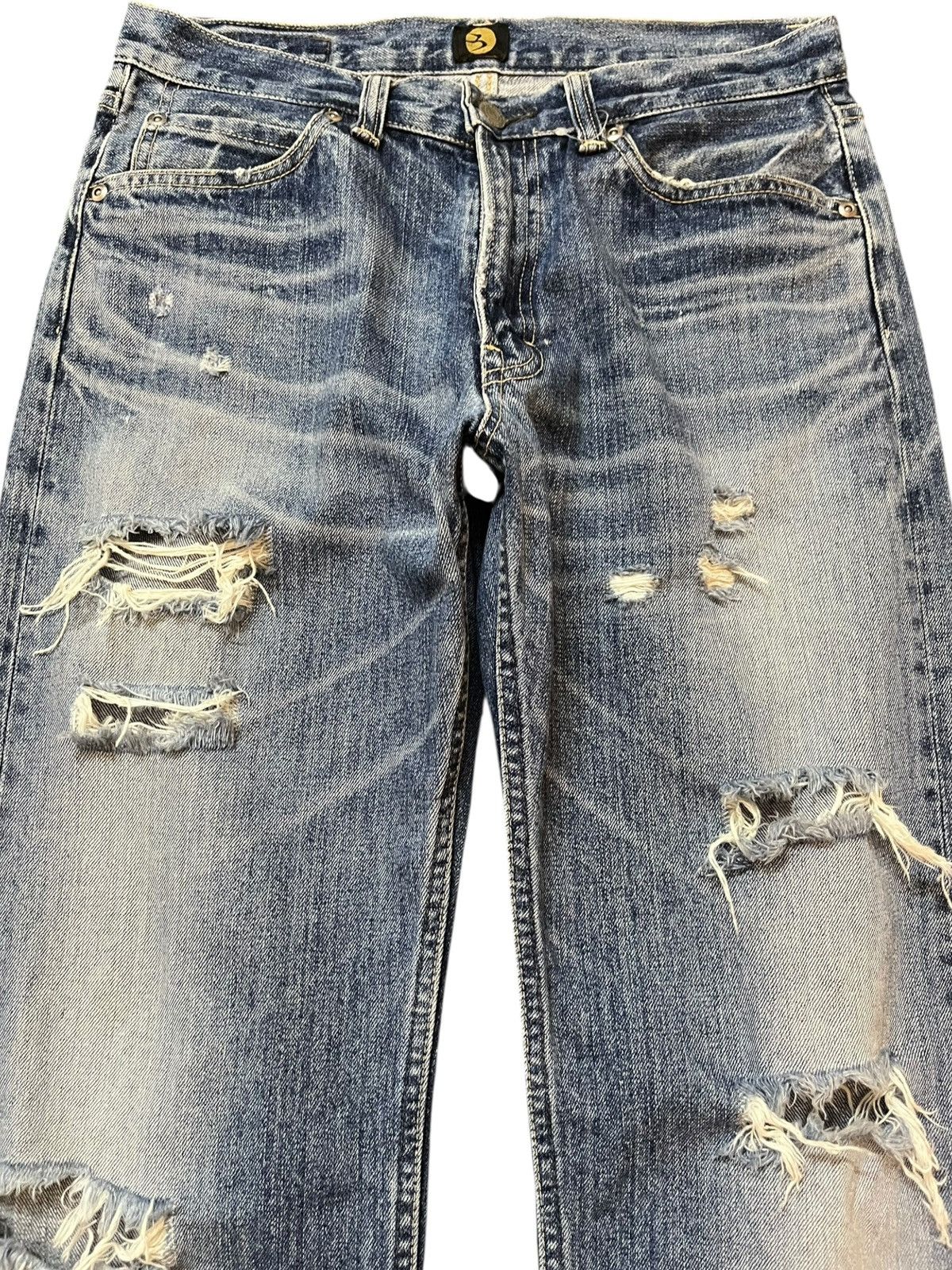 Big John Vintage Big John Ripped Grunge Distressed Denim Size US 29 - 2 Thumbnail