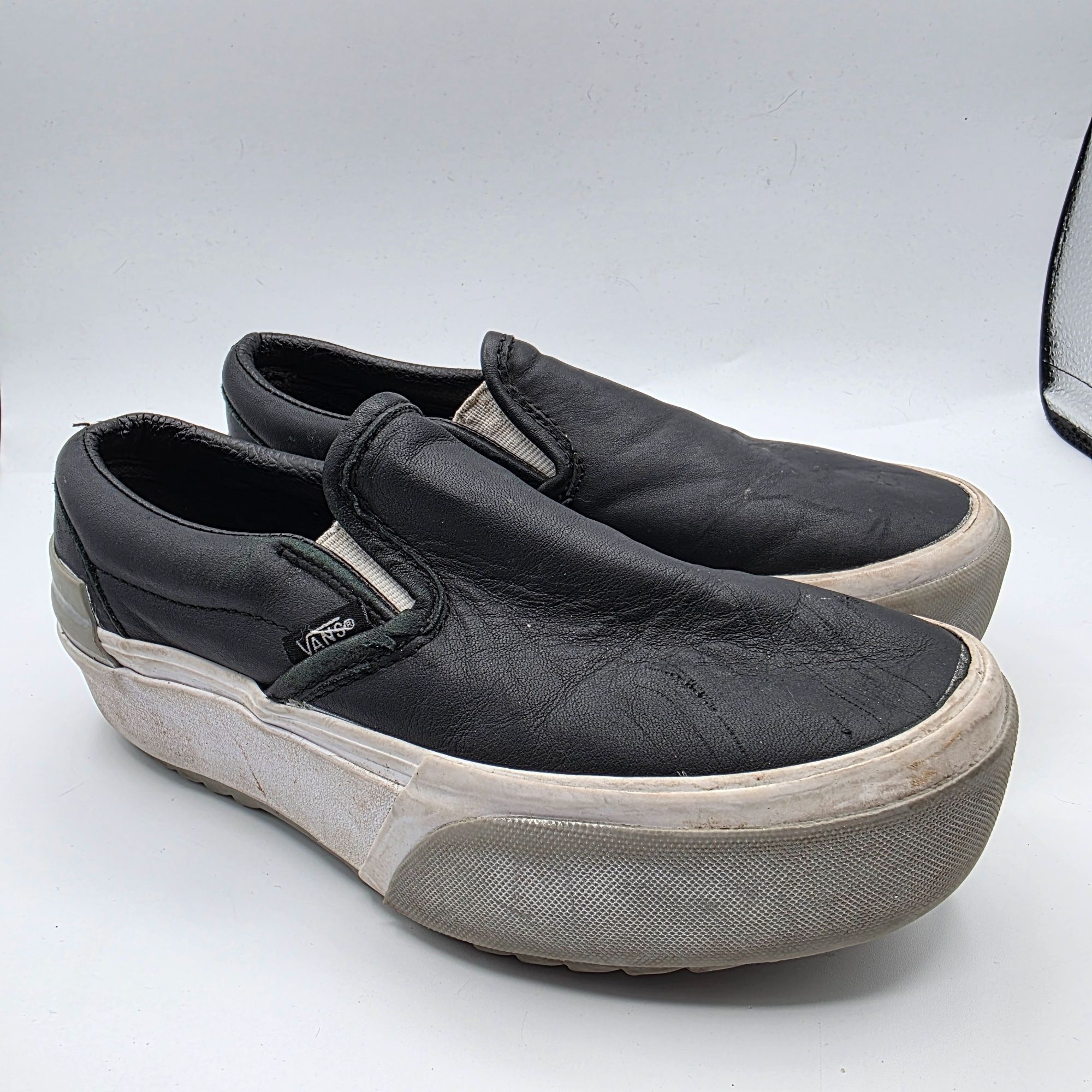 Vans Vans Old Skool Stacked Womens Size 5 Shiny Black Silver Whit Size US 5 / IT 35 - 1 Thumbnail