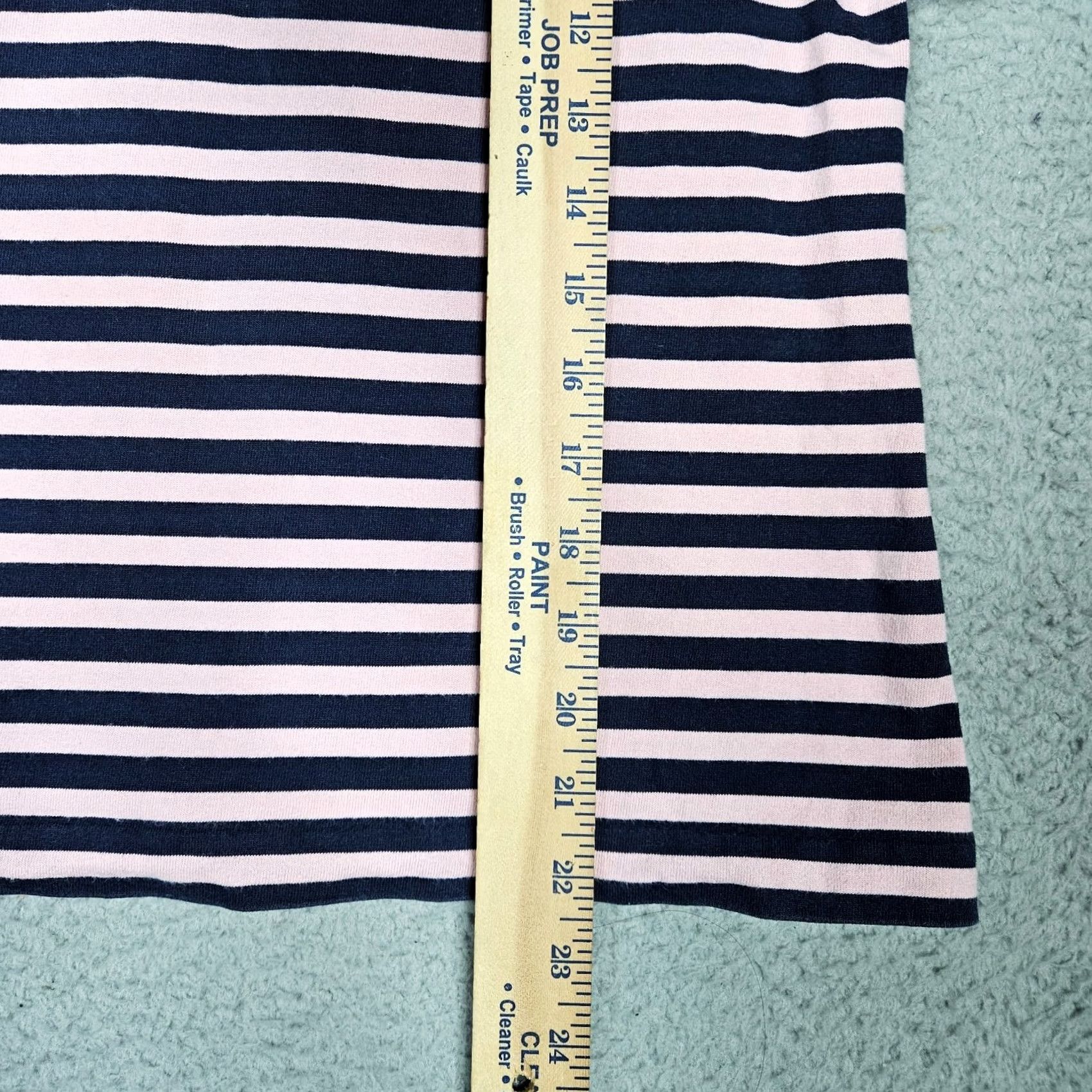 J.Crew J.CREW Women's XS Stripes Pink Ruffle Sleeve Tee Shirt, Short Sleeve, Round Neck, Cotton Blend, Basic T-Shirt, All Seasons, Casual, Regular Fit, Pink Size XS / US 0-2 / IT 36-38 - 3 Thumbnail
