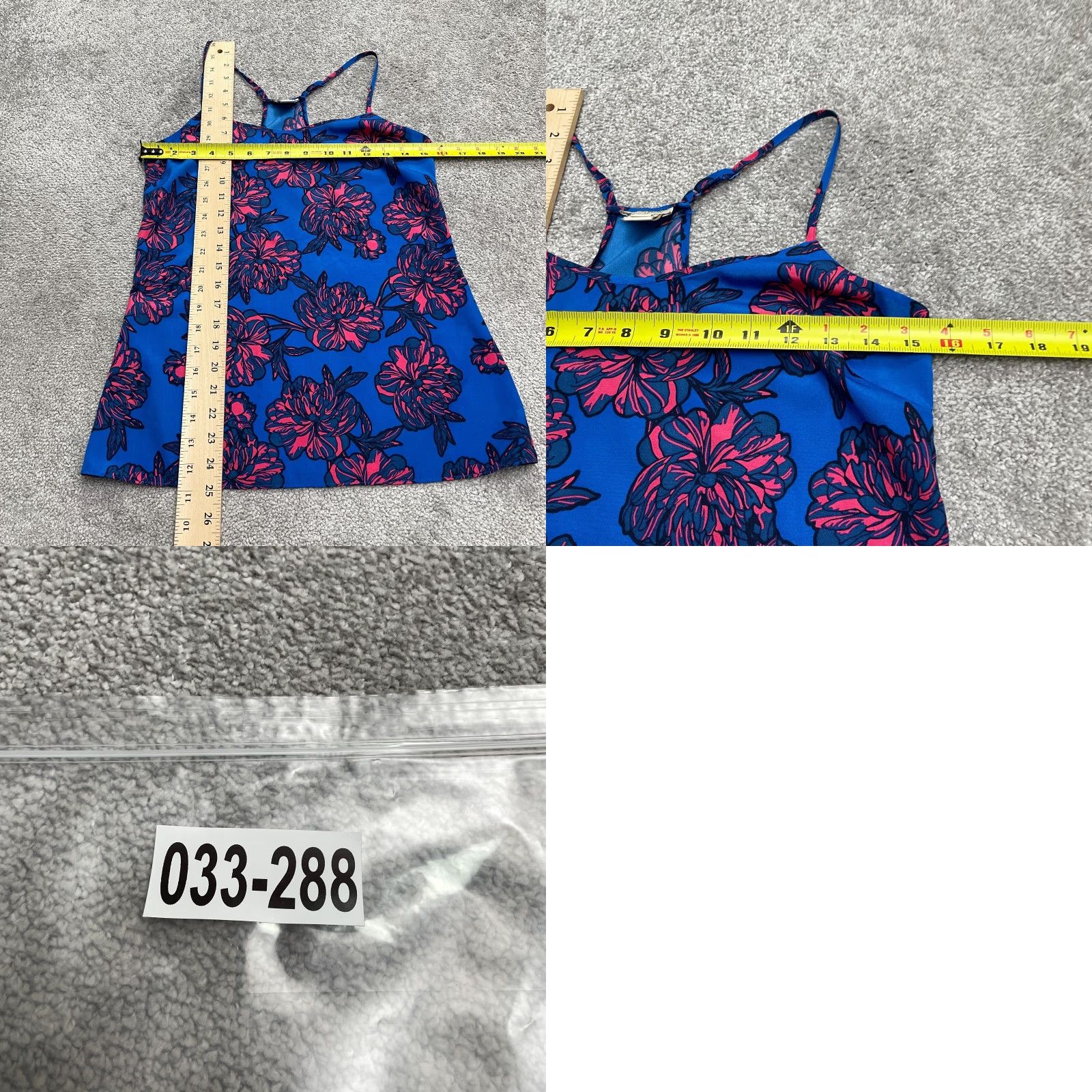 J.Crew J.Crew Top Womens 00 Blue Pink Floral Racerback Casual Tropical Camisole Size XXS / US 00 / IT 34 - 8 Thumbnail