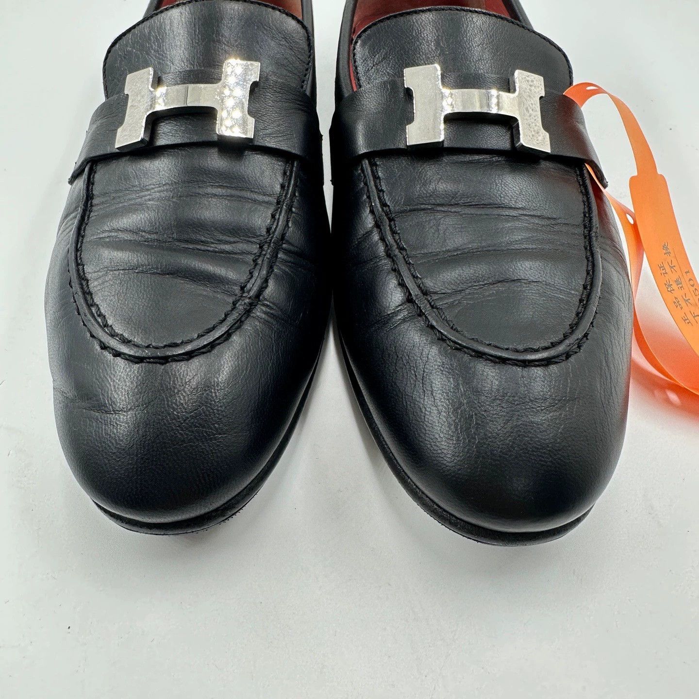 Hermes Hermes black and silver H-buckle loafers Size US 7.5 / IT 37.5 - 2 Thumbnail
