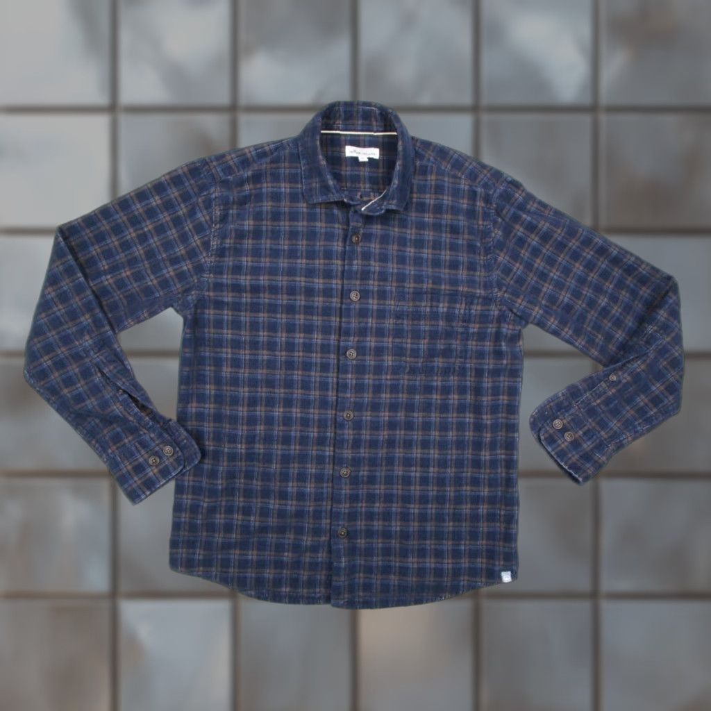 Peter Millar Peter Millar Shirt Mens Medium Blue Check Corduroy Button-Up Classic Casual Size US M / EU 48-50 / 2 - 1 Thumbnail