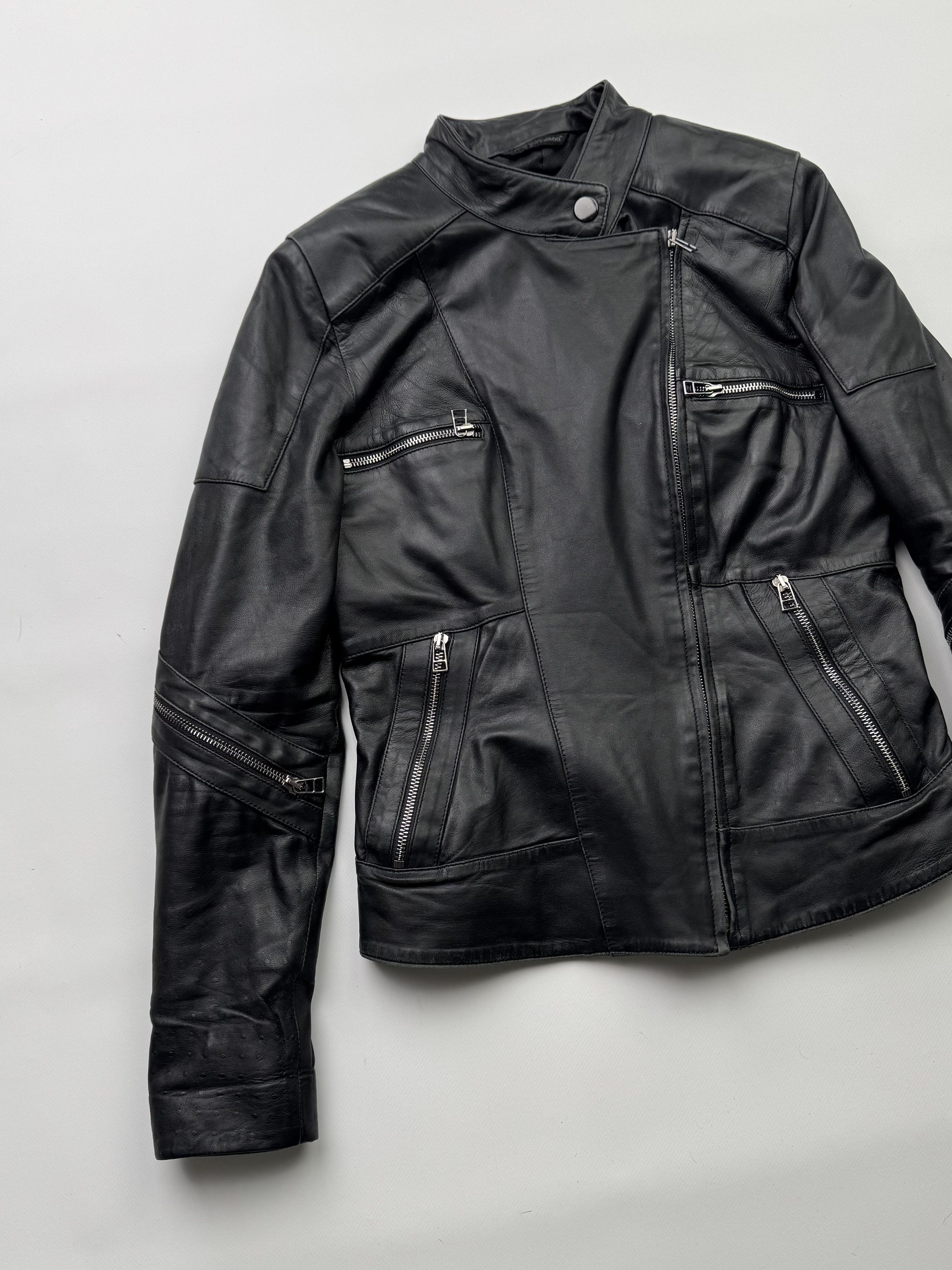 Japanese Brand Vintage Cropped Leather Jacket With Zipper B429(V521)E2 Size M / US 6-8 / IT 42-44 - 2 Thumbnail