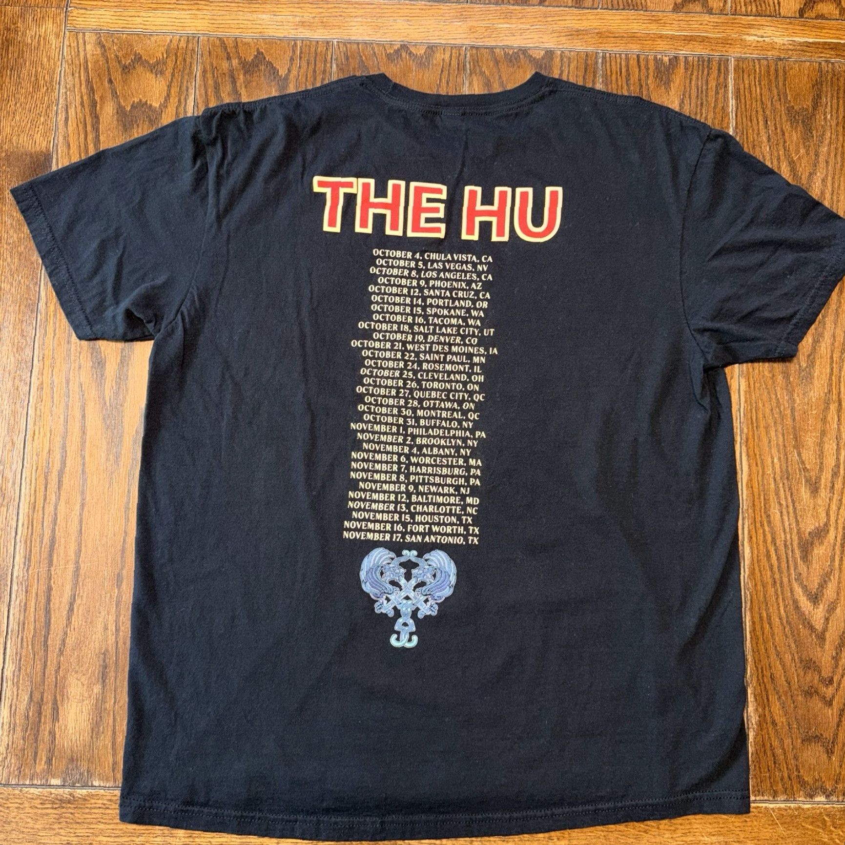 Gildan The HU 2024 Tour Concert T-shirt XL Double Sided Black Skull Wings Mens T-Shirt Band Rock Gildan Black Cotton Short Sleeve Crew Neck Vintage: No Size US XL / EU 56 / 4 - 5 Thumbnail