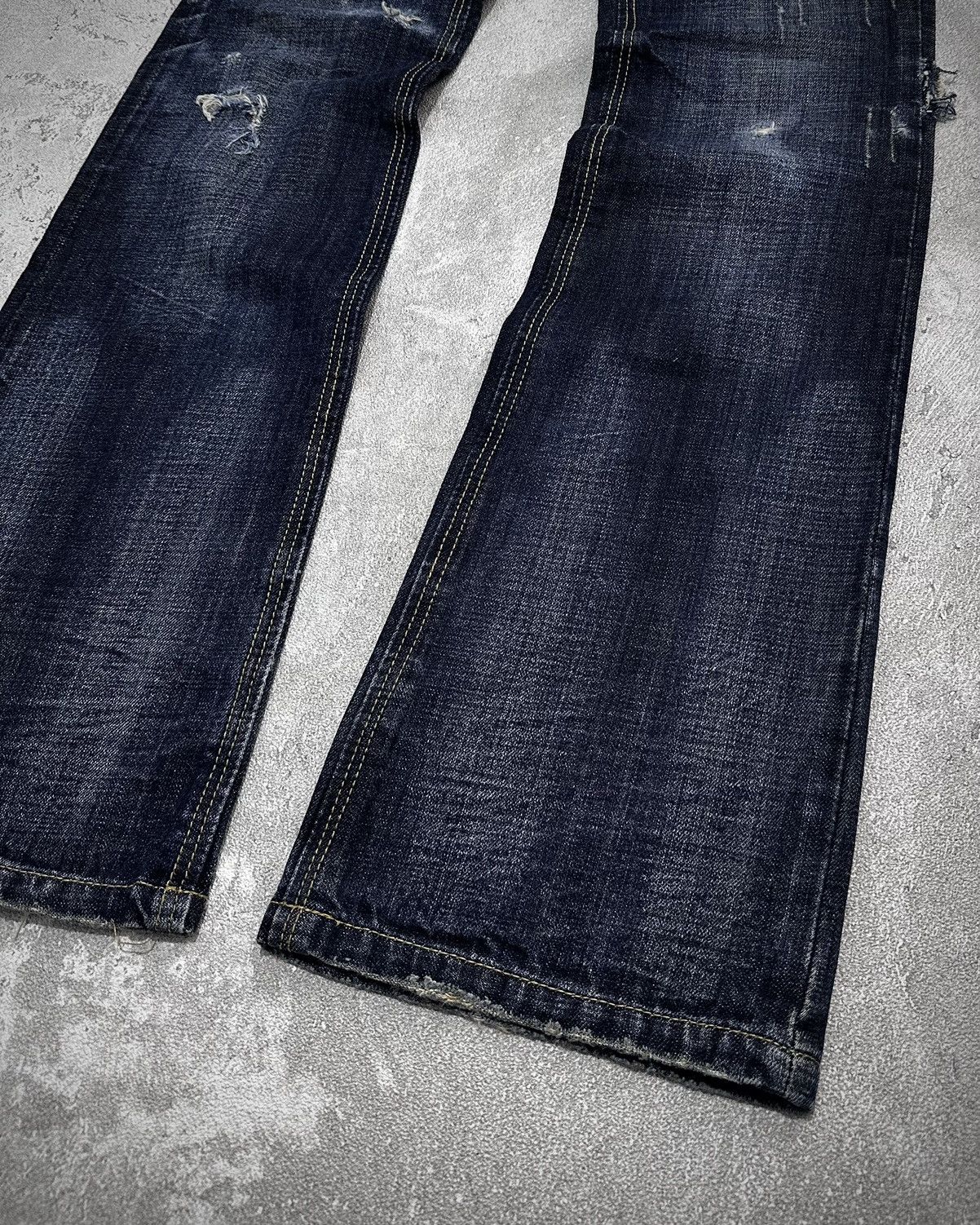Japanese Brand 00's Russ-k Distressed Flare Jeans Lgb Acne Studios Style Size US 30 / EU 46 - 5 Thumbnail