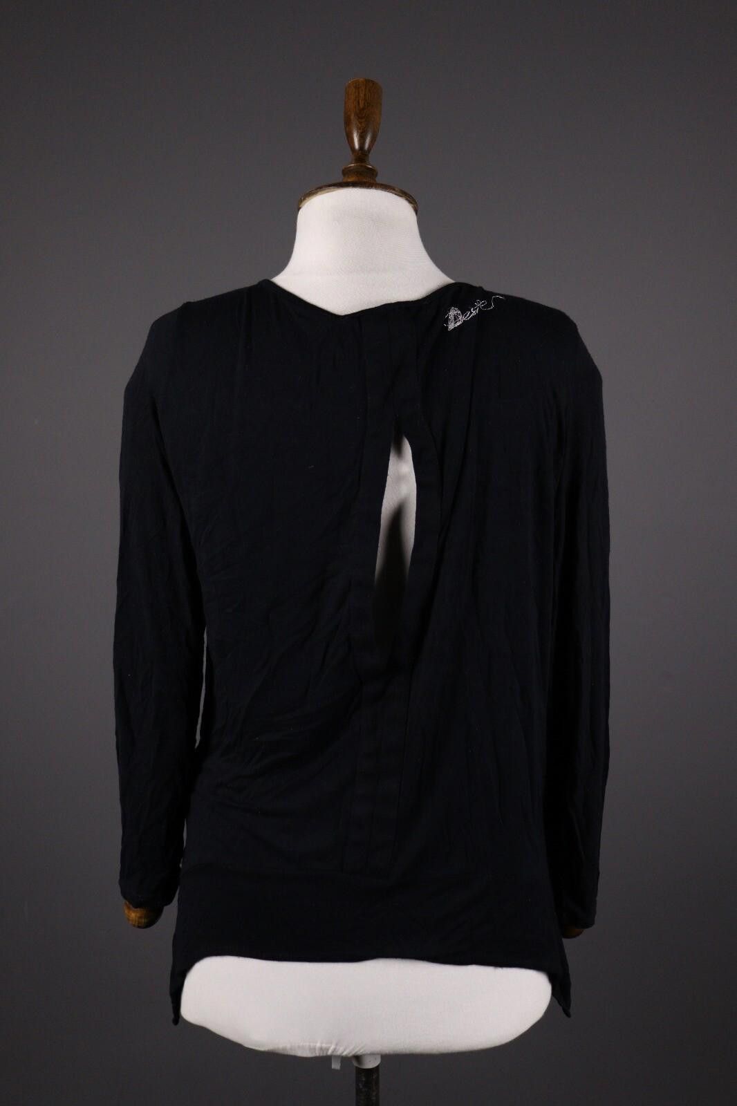 Desigual Desigual Black Floral Long Sleeve Top Shirt Blouse Size XS Size XS / US 0-2 / IT 36-38 - 5 Thumbnail