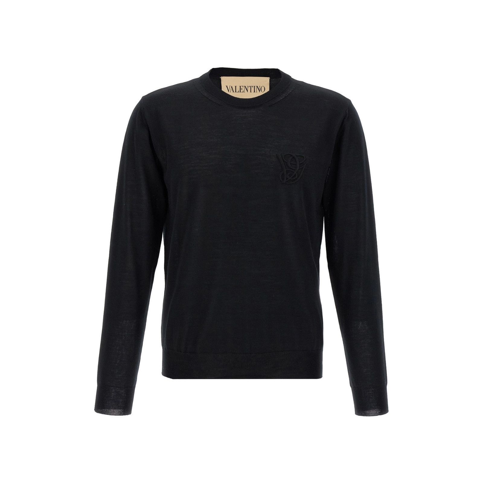 VALENTINO Embroidery Black Wool Sweater New & Authentic (Men