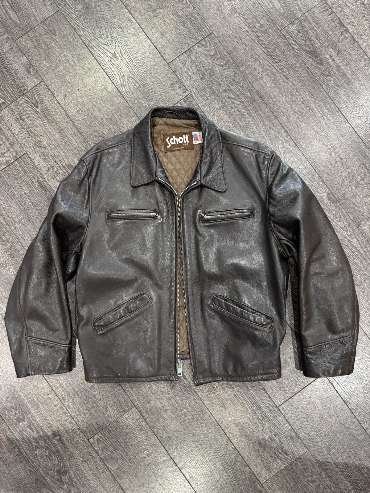 Schott Schott 544 deep brown cowhide leather jacket size 48 Usa Size US XXL / EU 58 / 5 - 19 Thumbnail
