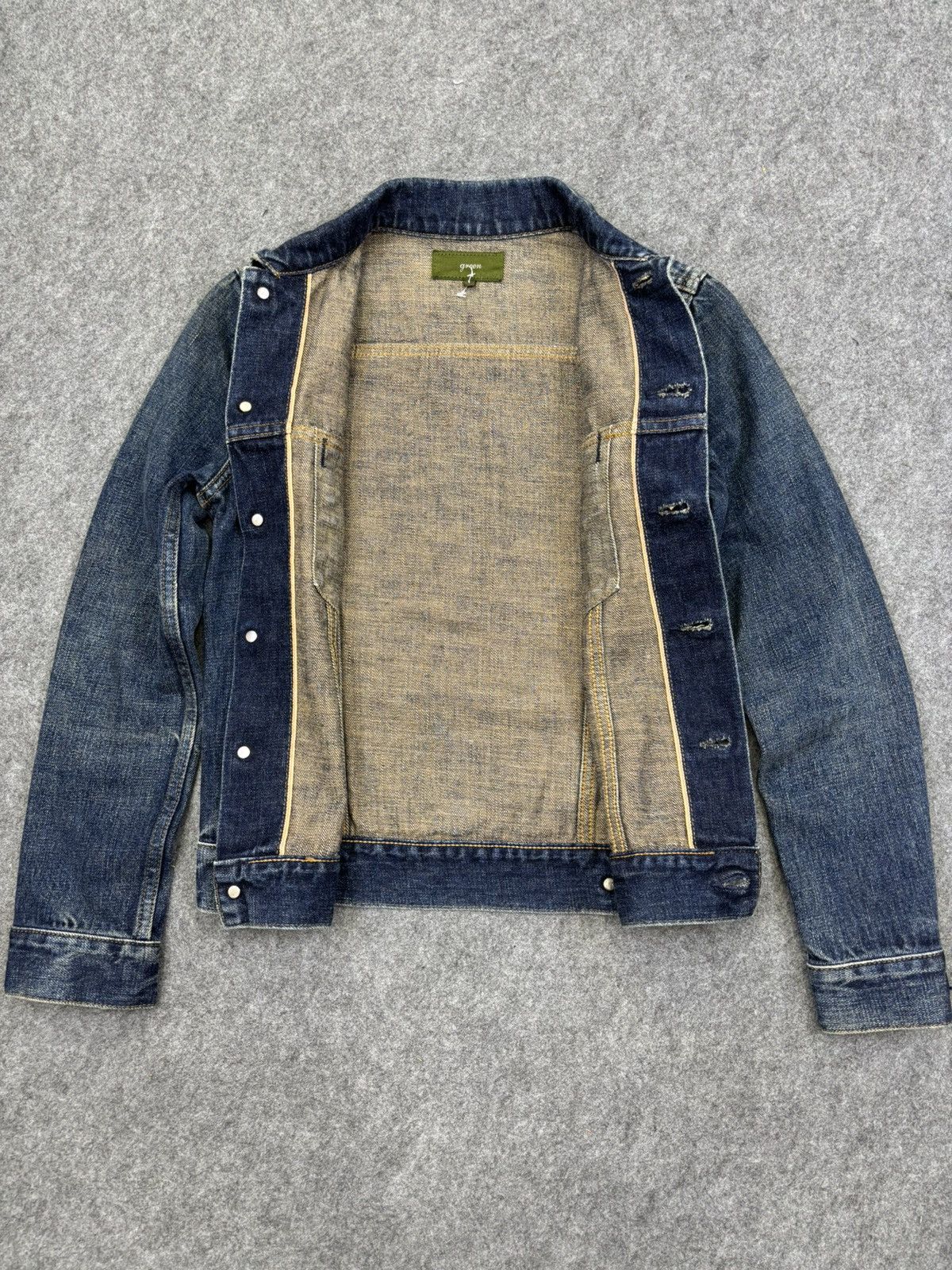Japanese Brand 💥Selvedge Trucker💥green Selvedge Type 3 Trucker F817 Size US XXS / EU 40 - 9 Thumbnail