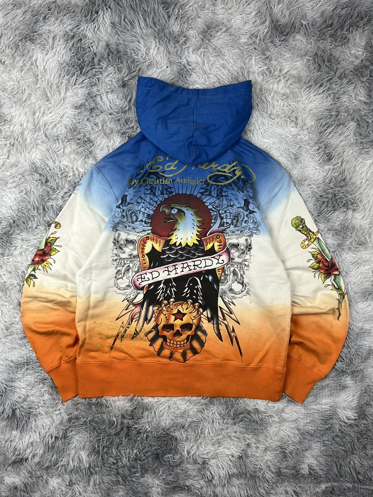 Ed Hardy Vintage Y2K Ed Hardy Print Zip Hoodie Size US M / EU 48-50 / 2 - 2 Thumbnail