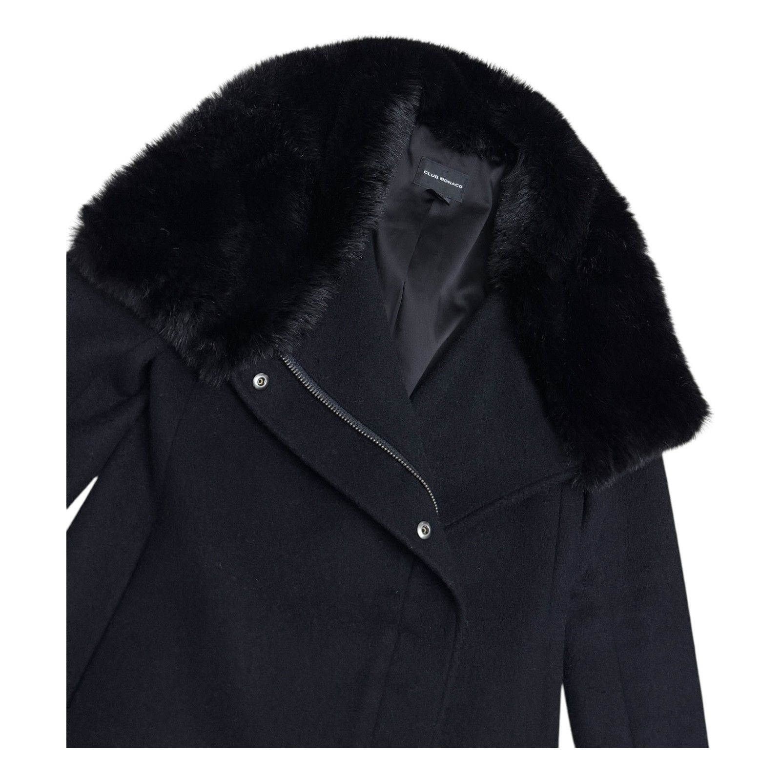 Club Monaco CLUB MONACO Faux Fur WOOL Luxury Designer Winter Pea Coat XS Size XS / US 0-2 / IT 36-38 - 4 Thumbnail